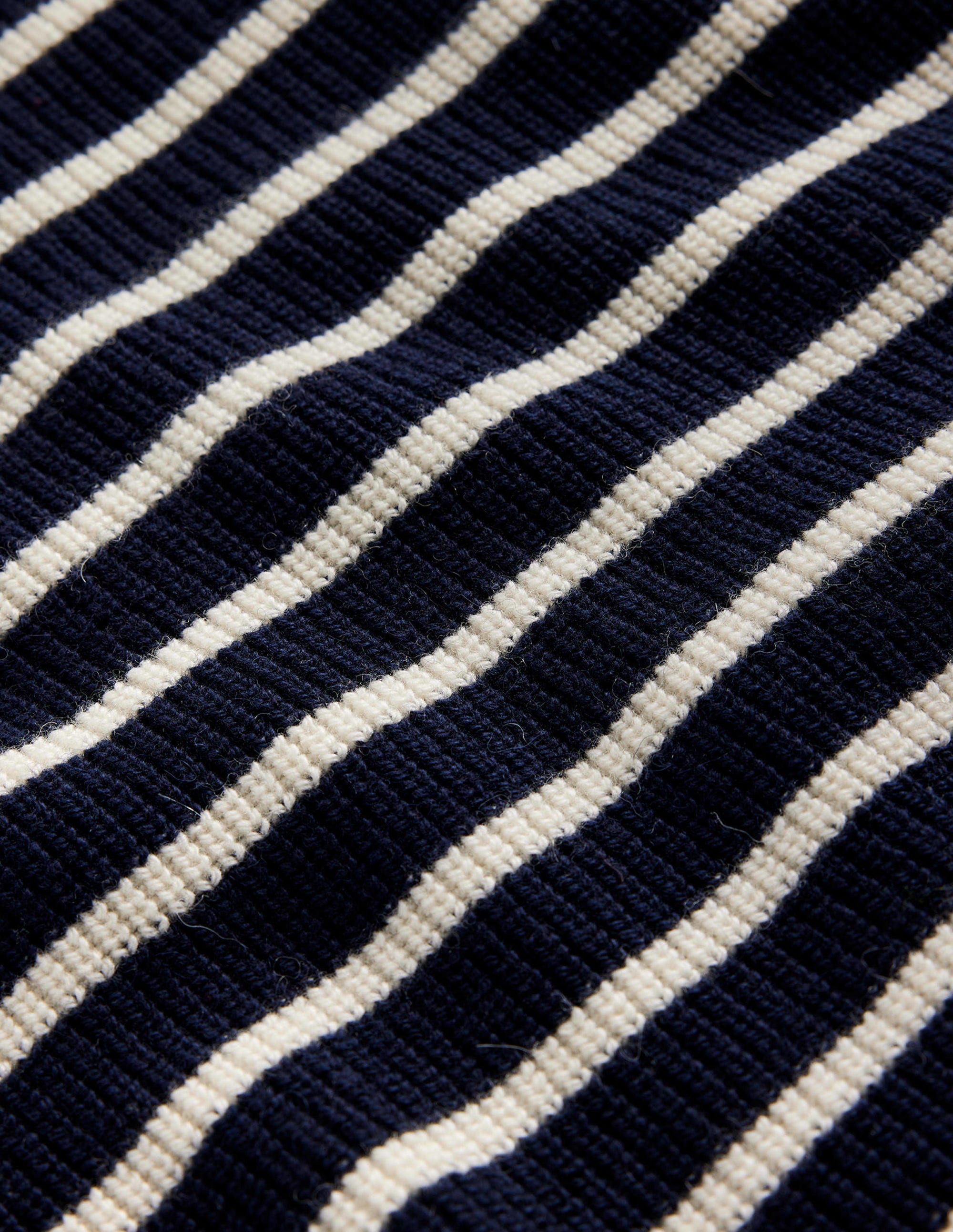 Francesca Streifenpullover-Marineblau und Naturweiß Gestreift - Image 7