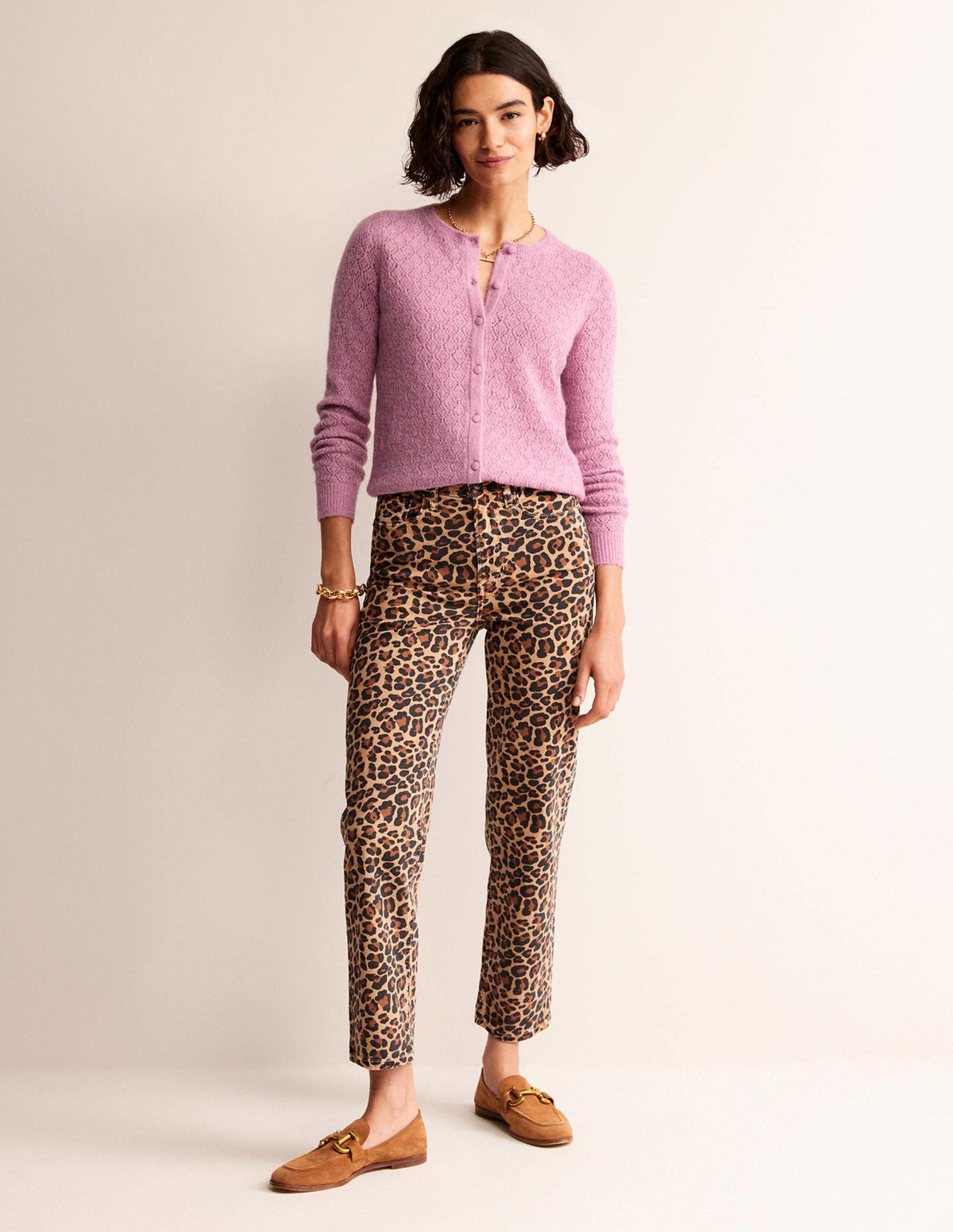 Cardigan duveteux en pointelle-Bonbon acidulé à la fraise-6