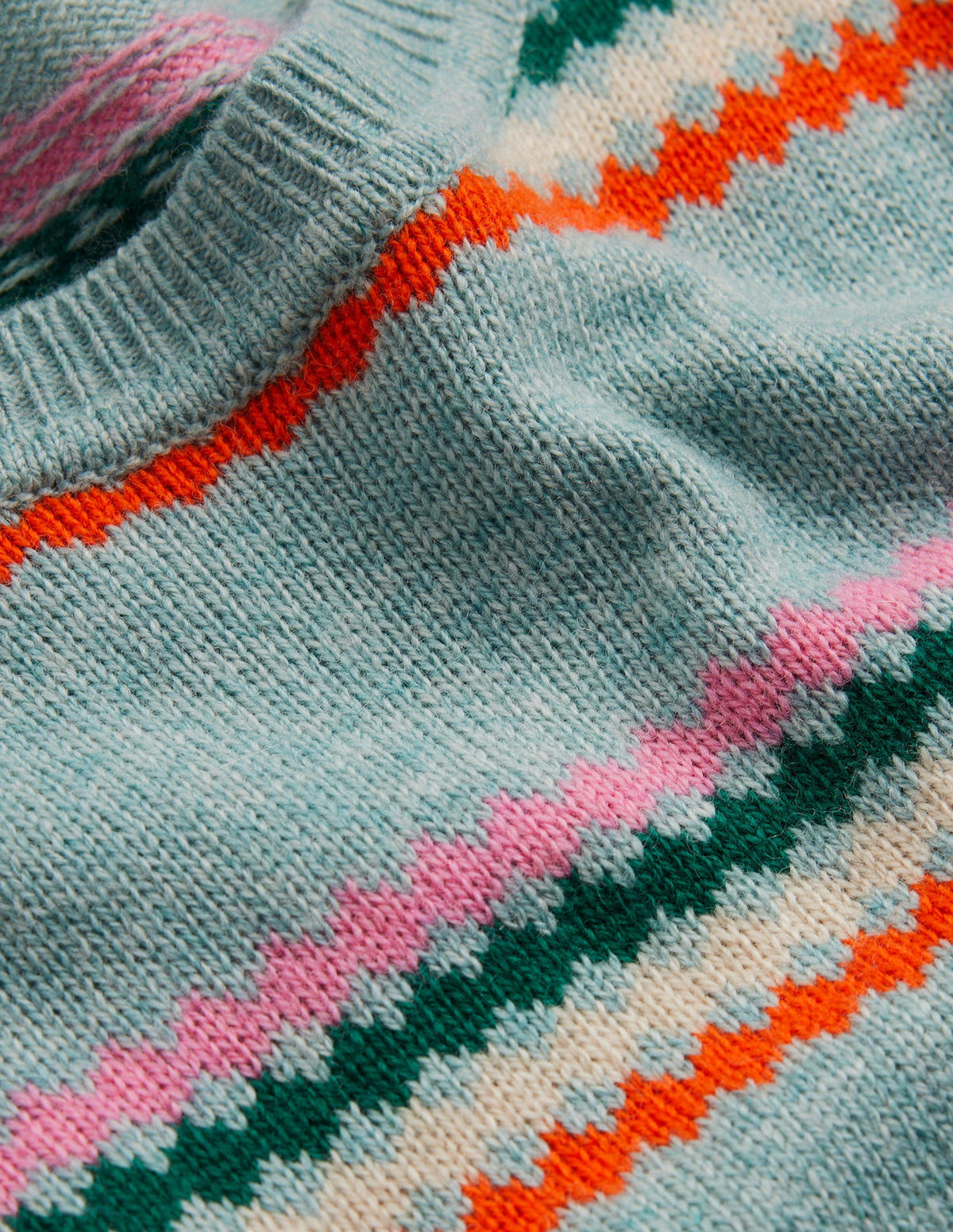 Edie Fair-Isle-Pullover-Blau Diamant Streifen - Image 10