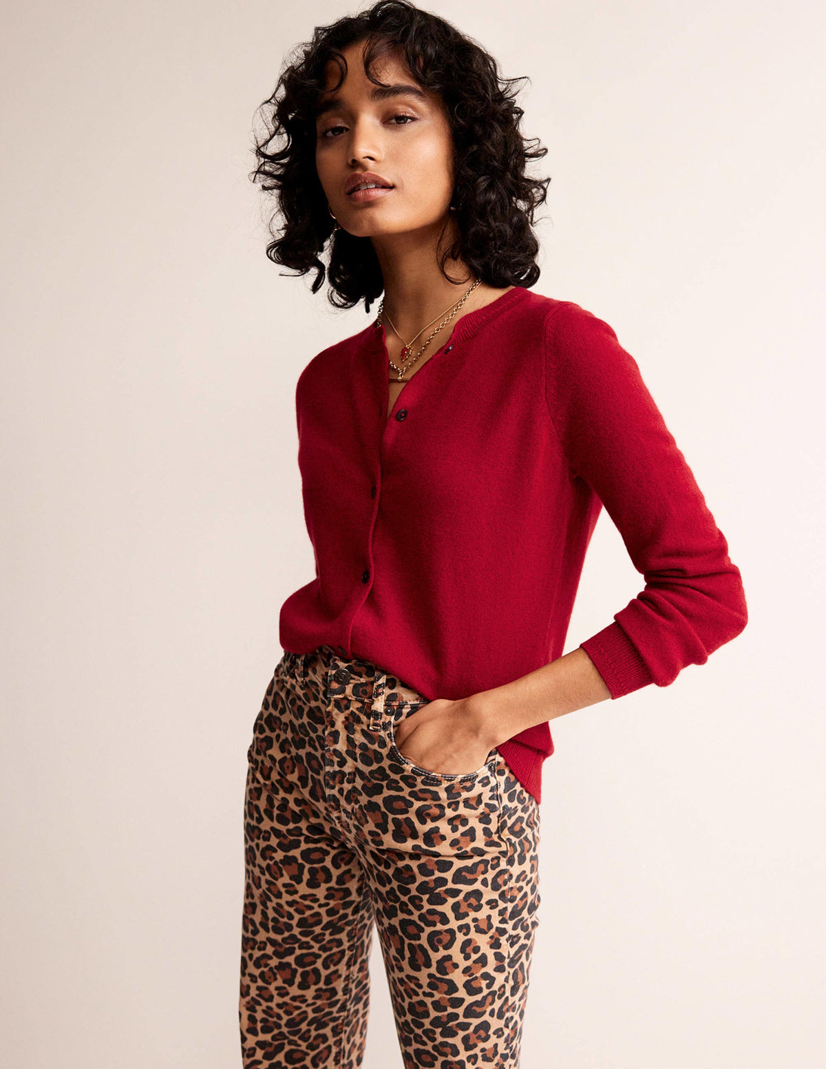 Eva Kaschmir-Strickjacke mit Rundhalsausschnitt-Salsa-1