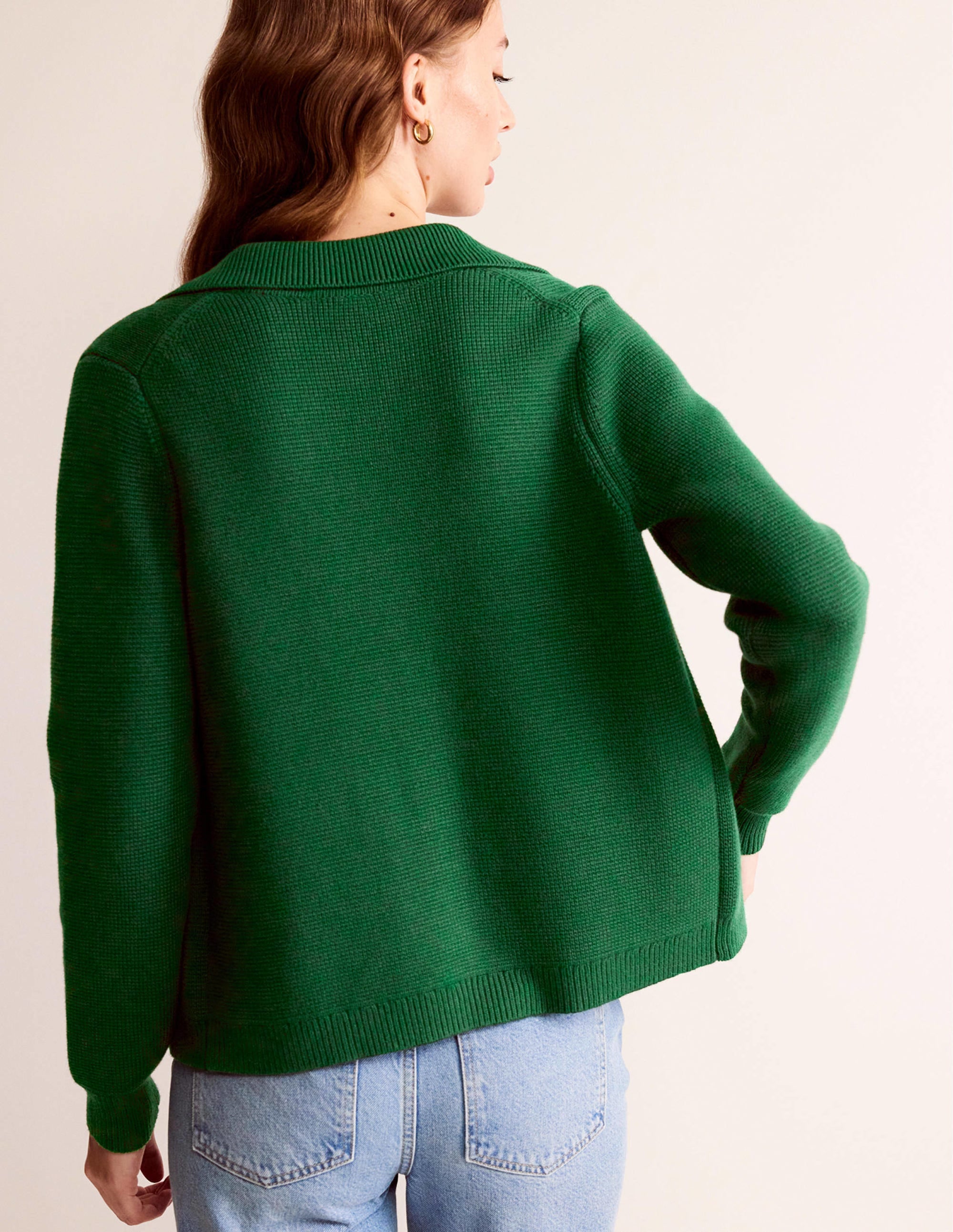 Emily Strickjacke aus Wollmischgewebe-Jagdgrün - Image 3