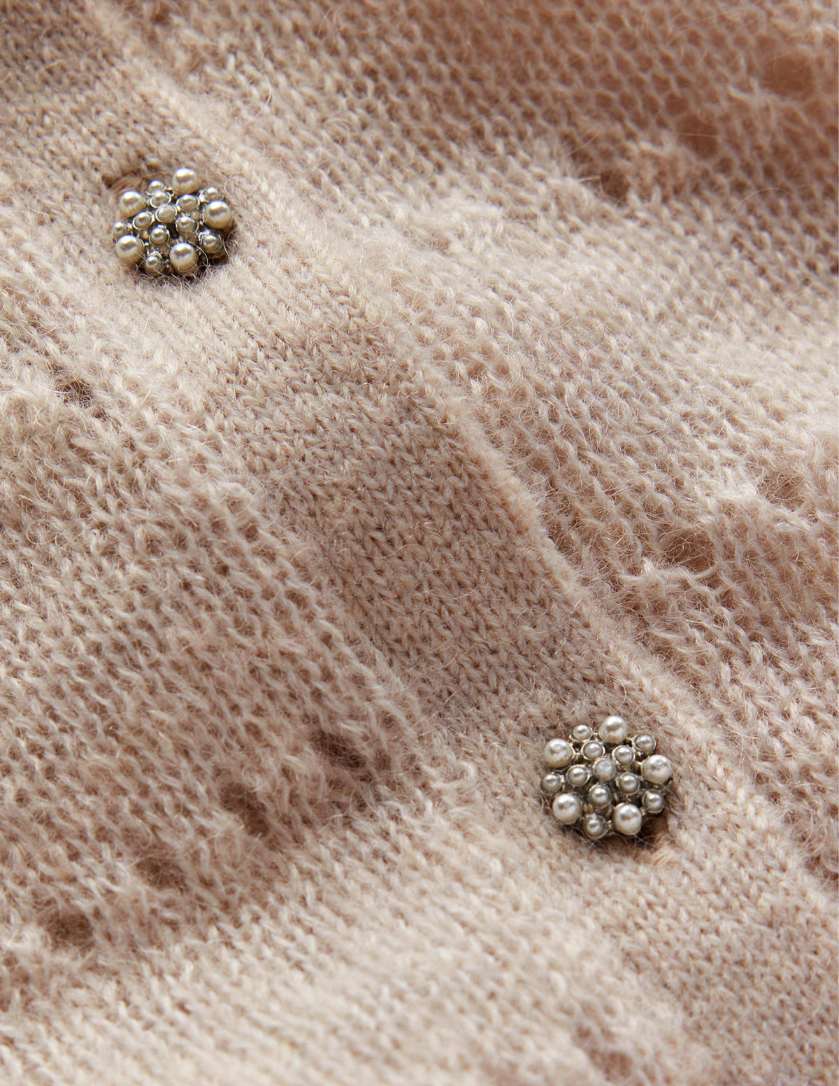 Flauschige, texturierte Strickjacke-Vanille - Image 7