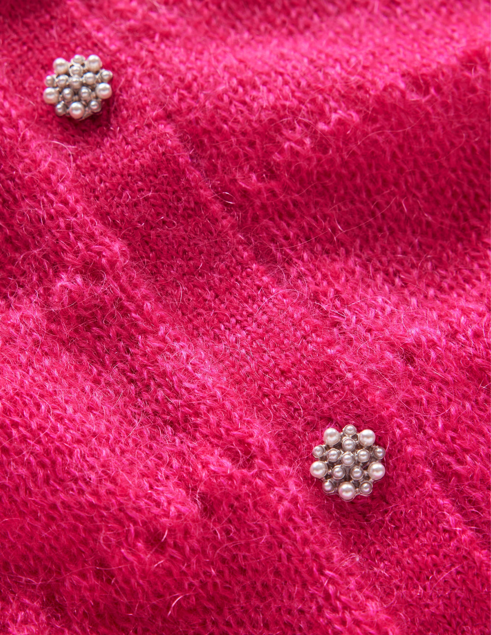 Flauschige, texturierte Strickjacke-Kräftiges Rosa - Image 7