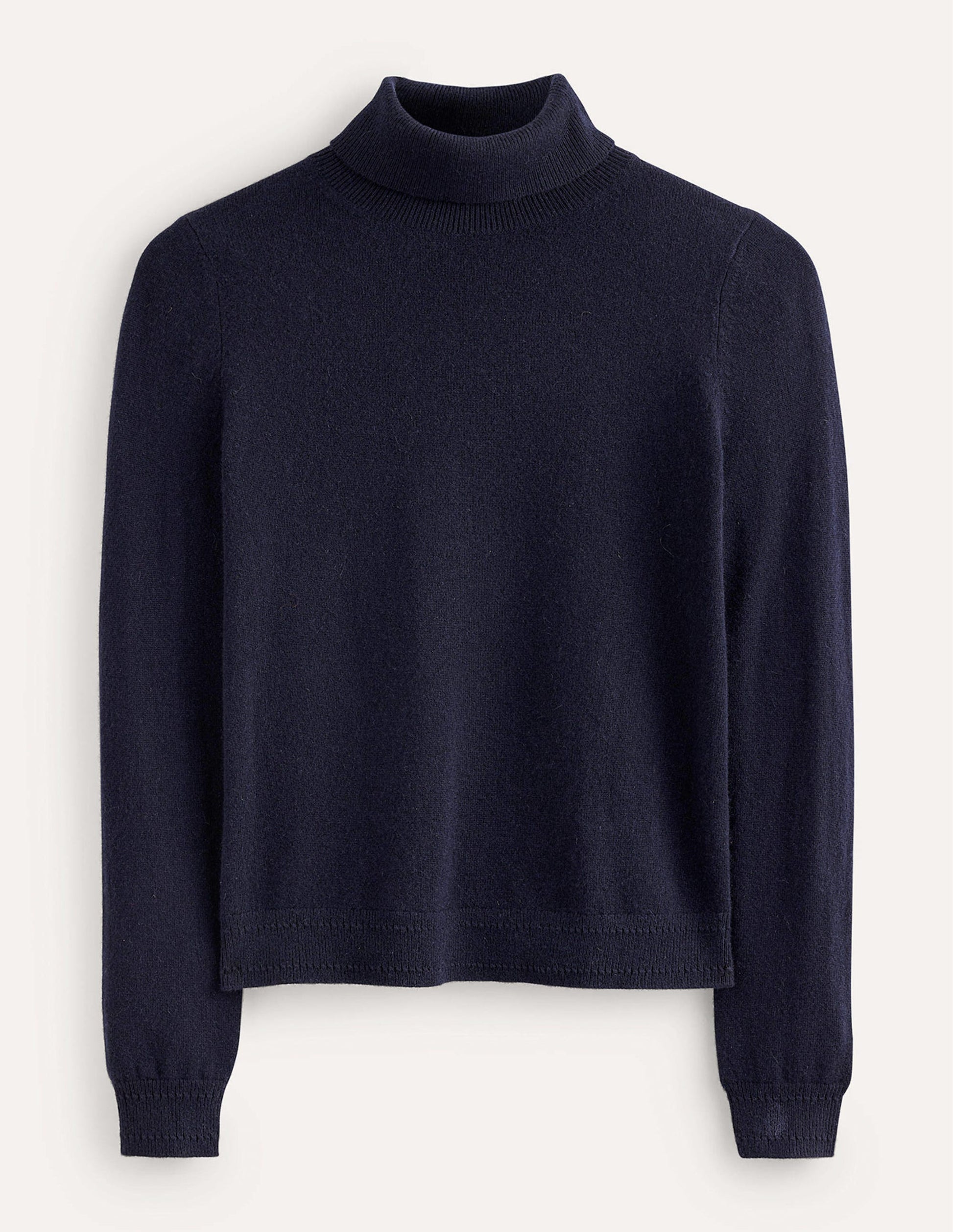 Pull Eva col roulé en cachemire-Bleu marine-5