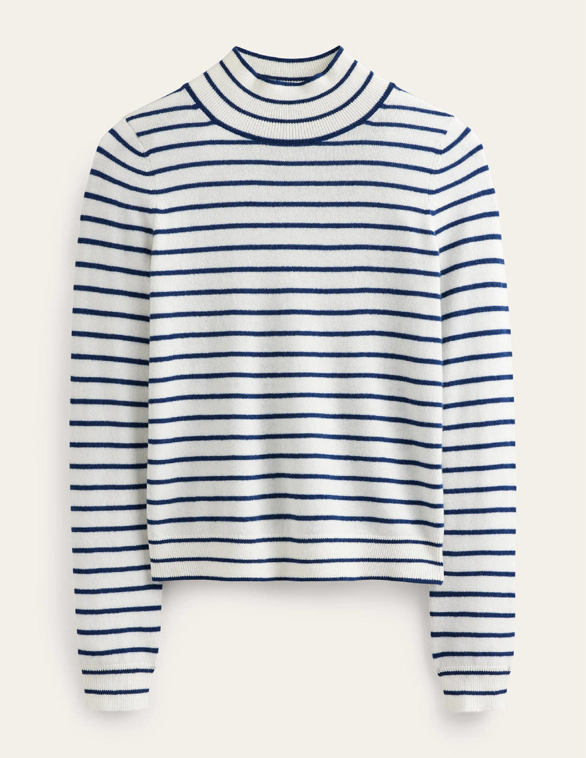 Gestreifter Kaschmirpullover-Naturweiß/Marineblau - Image 5