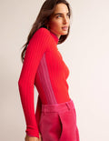 Isodora Rippstrick-Pullover-Leuchtendes Rot
