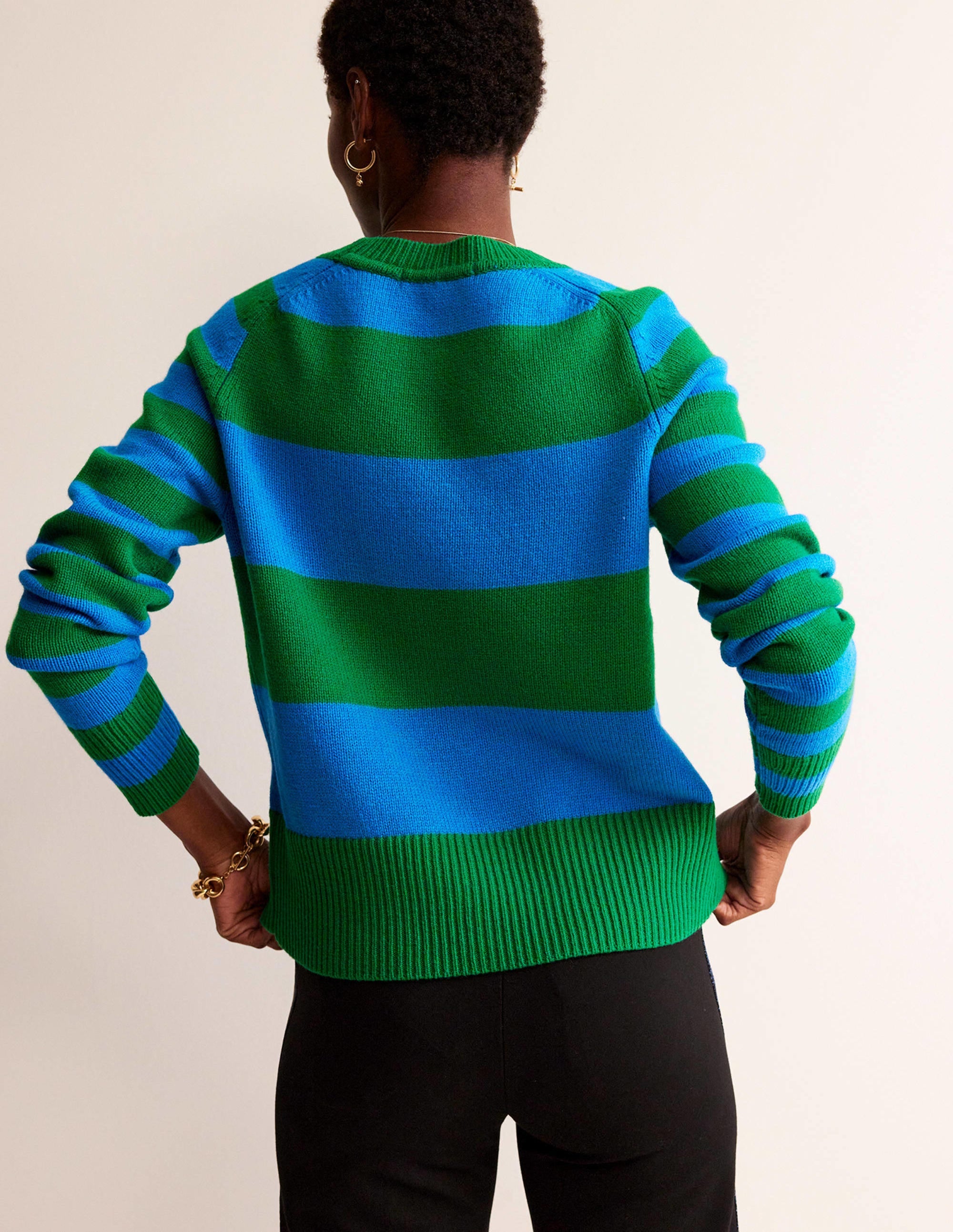 Pull Olivia en laine mérinos-Cobalt vif/vert viridien - Image 3