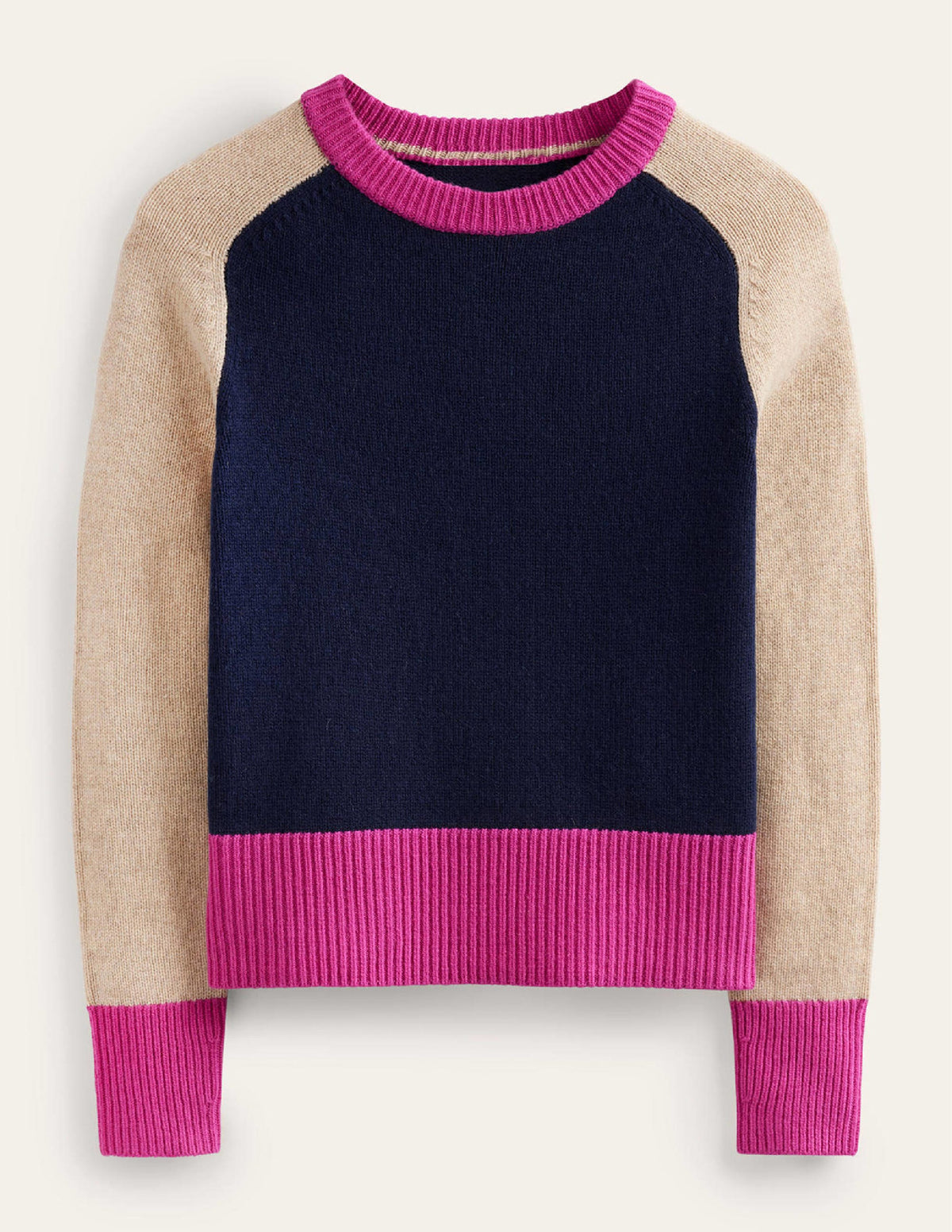 Olivia Merino Jumper-French Navy Colourblock-6