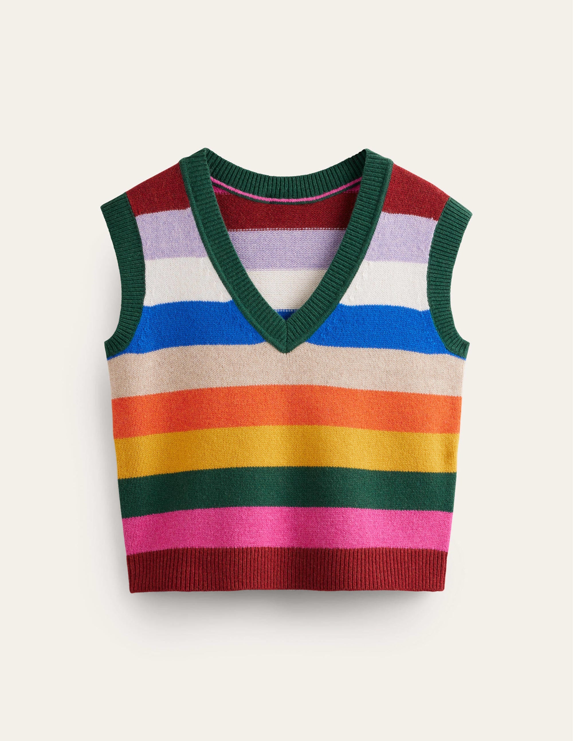 Olivia Merino-Pullunder-Regenbogen Bunt Gestreift - Image 5
