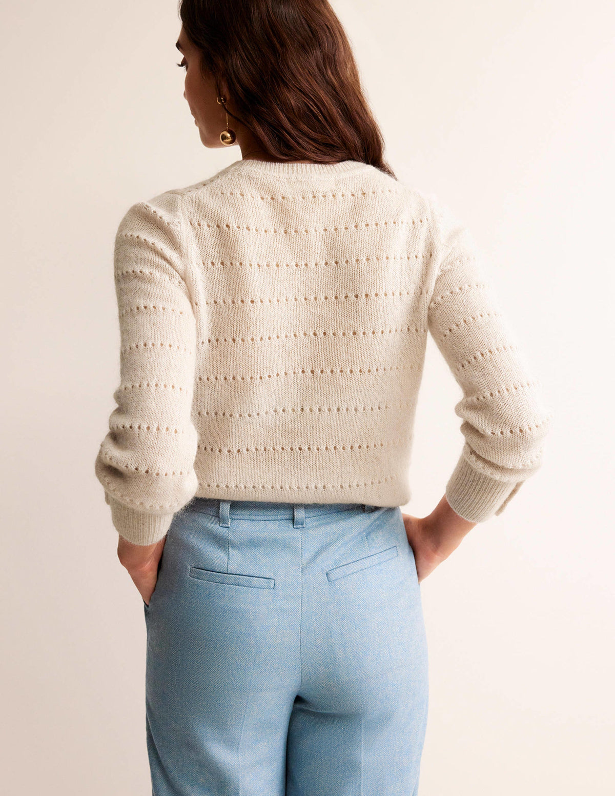 Flauschiger, texturierter Pullover-Vanille-3