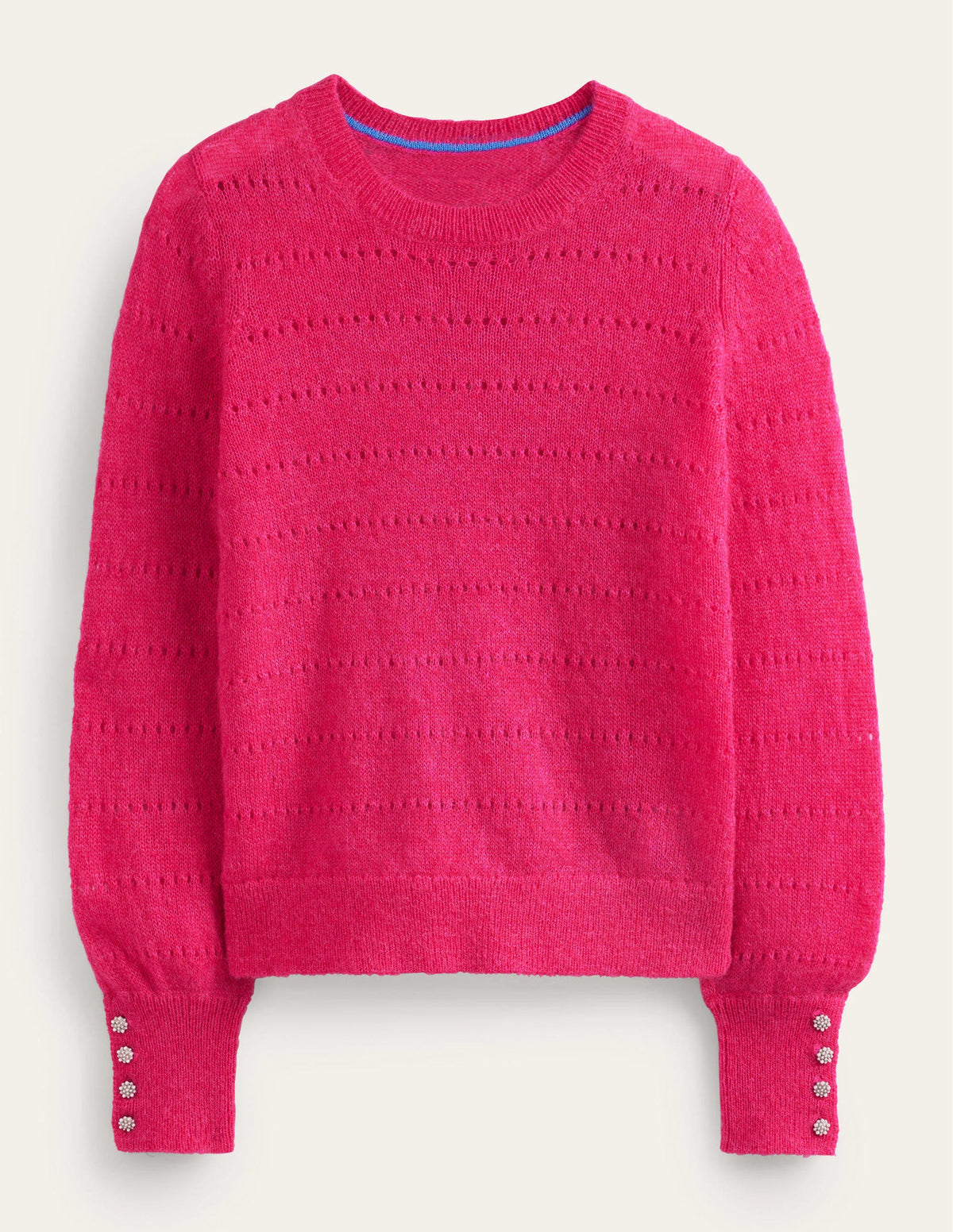 Flauschiger, texturierter Pullover-Kräftiges Rosa - Image 5