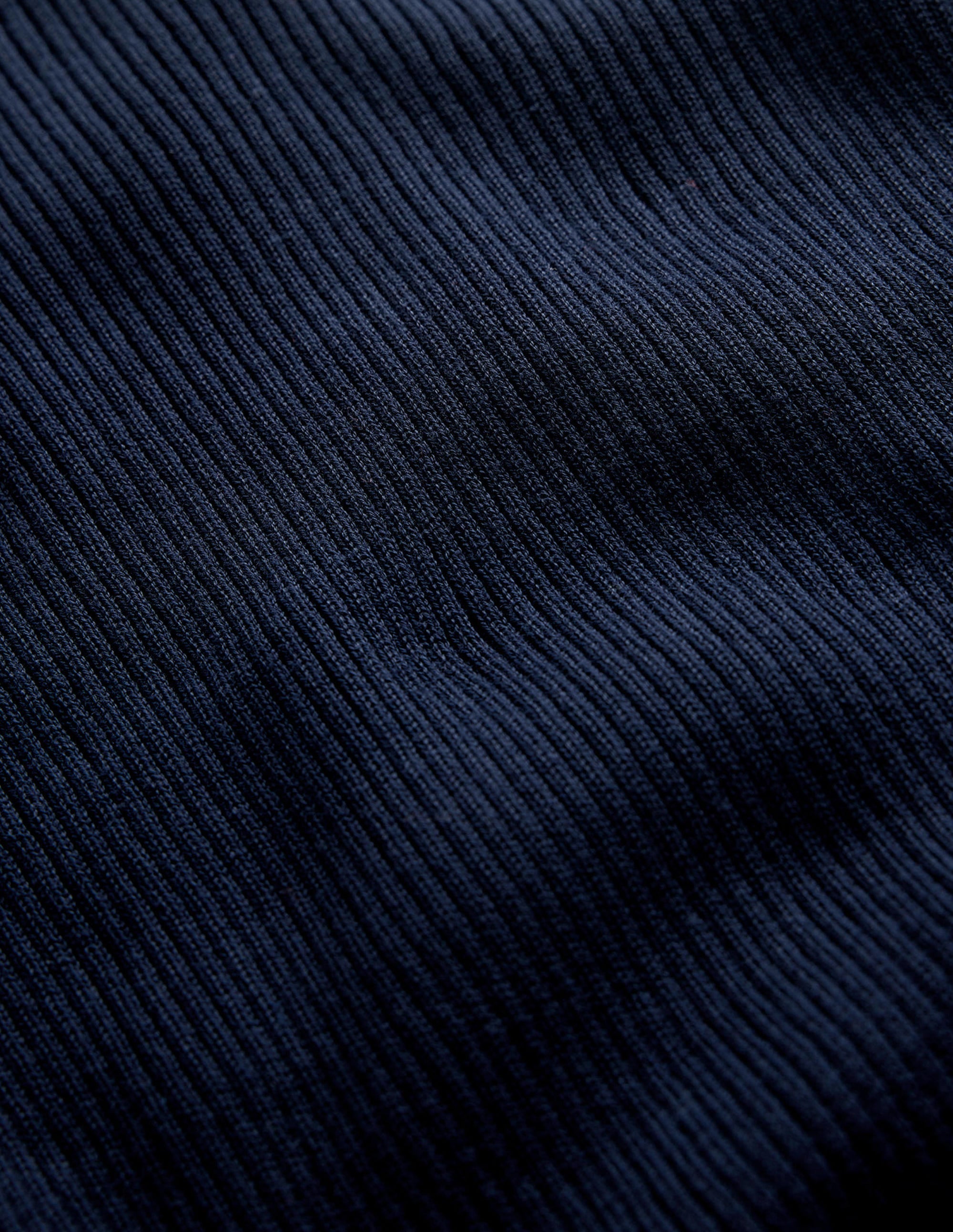 Baumwollpullover aus Rippstrick-Marineblau - Image 6