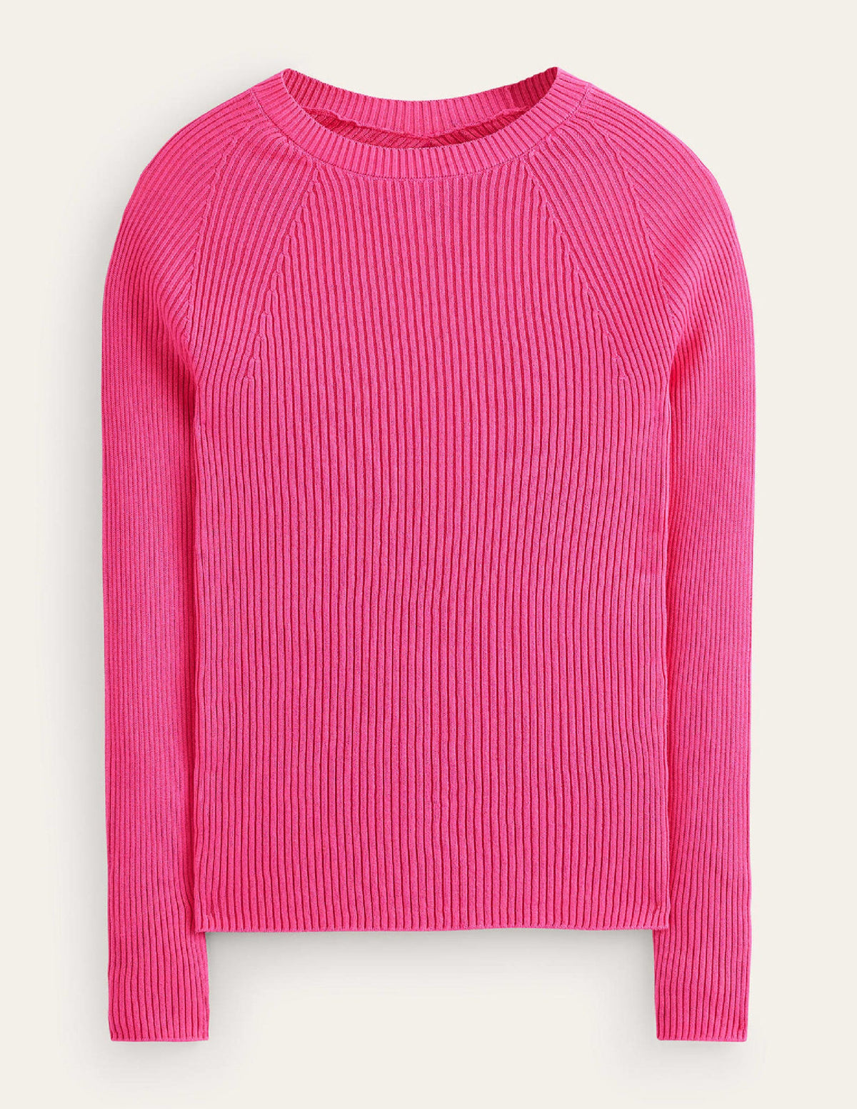 Pull côtelé en coton-Rose - Image 5