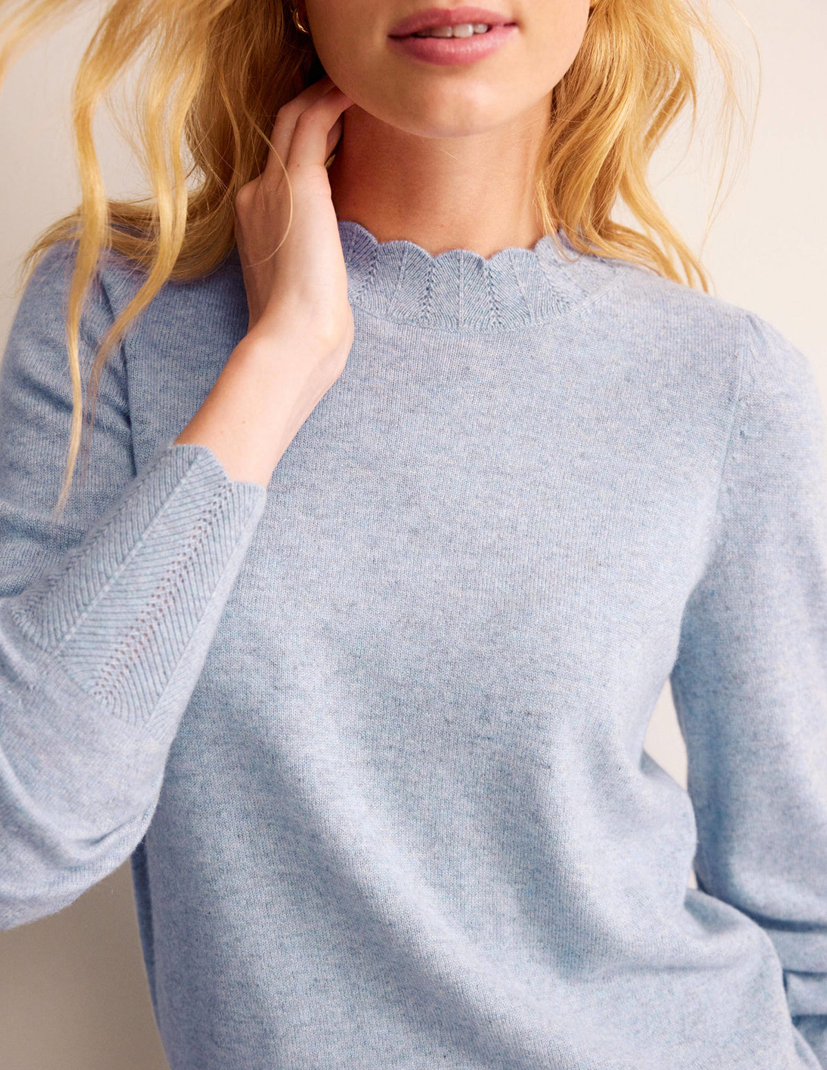 Kaschmirpullover mit Muschelsaum-Dämmerungsblau-2