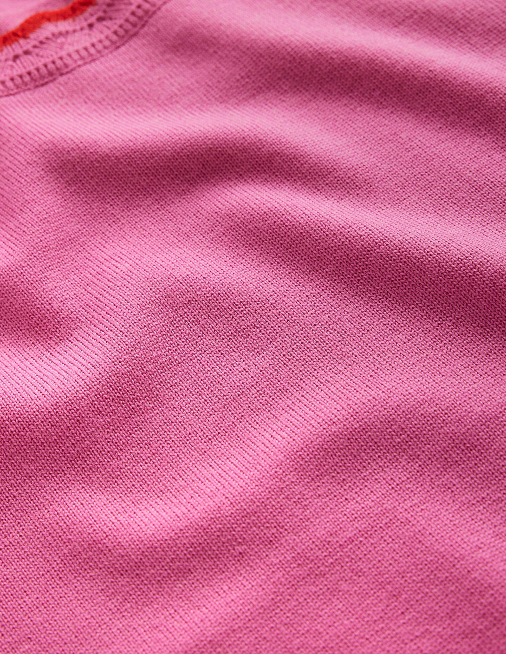 T-Shirt aus Merinowolle mit Muschelrand-Mittelpink-5