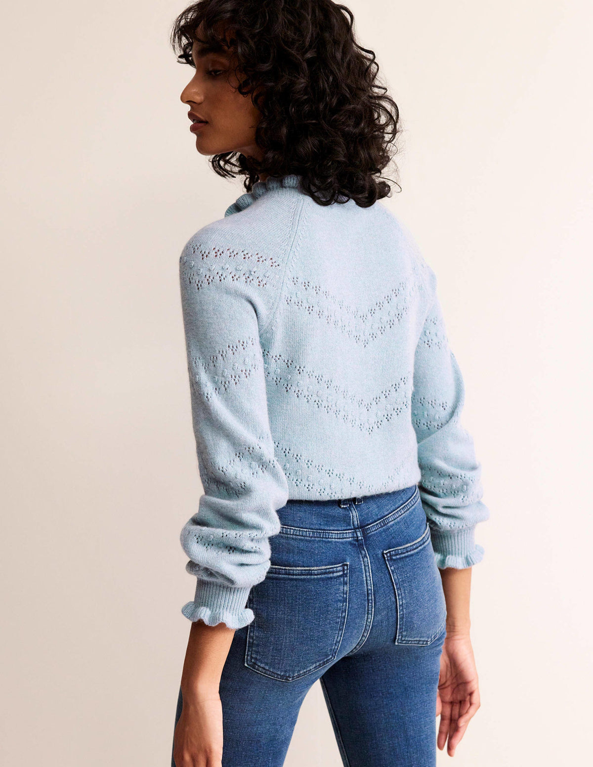 Strickjacke mit floraler Stickerei-Graublau - Image 3