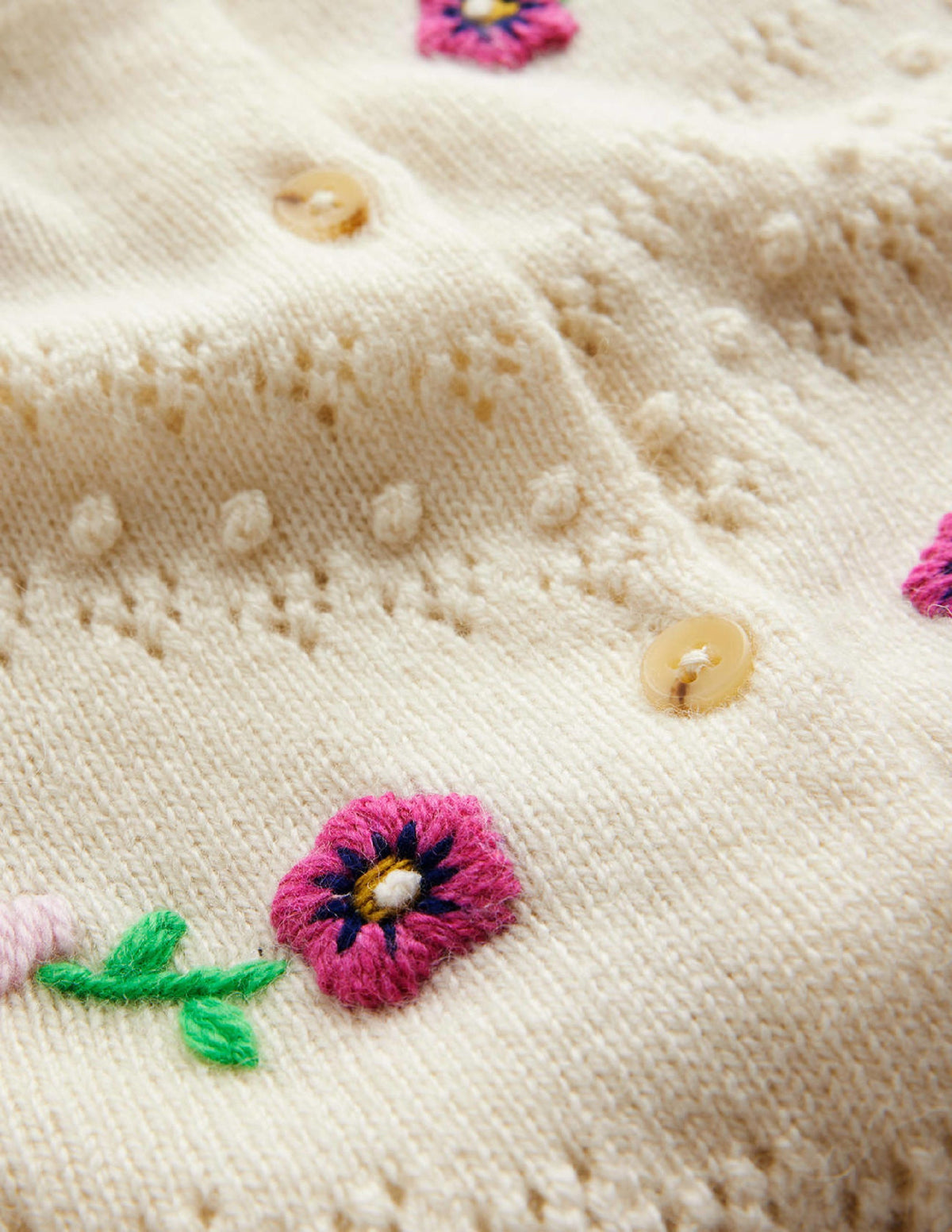 Strickjacke mit floraler Stickerei-Warmes Naturweiß-6