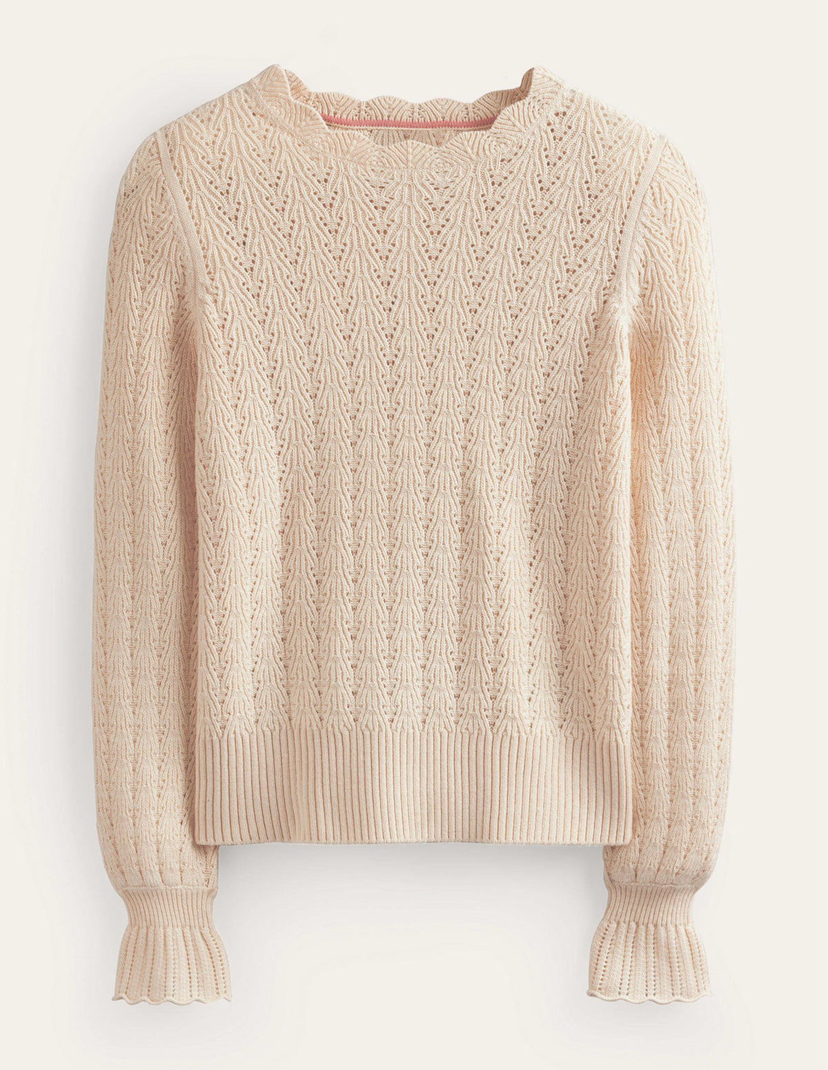 Pullover mit Pointelle-Stickerei-Warmes Naturweiß - Image 6