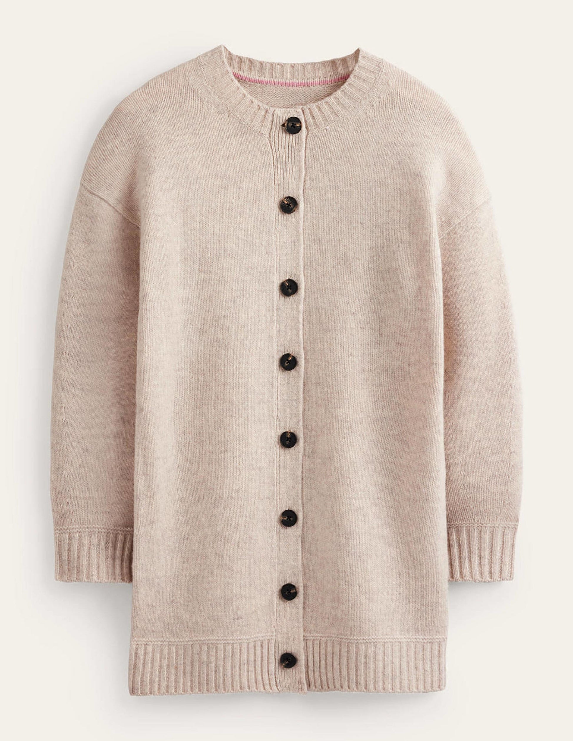 Manteljacke aus gebürsteter Wolle-Haferbeige Meliert-6