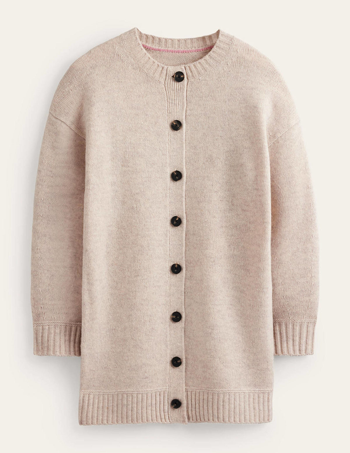 Manteljacke aus gebürsteter Wolle-Haferbeige Meliert - Image 6