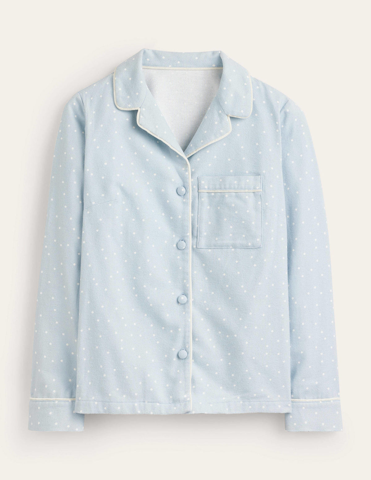 Brushed Cotton Pyjama Shirt-Surf, Spaced Dotty - Image 5