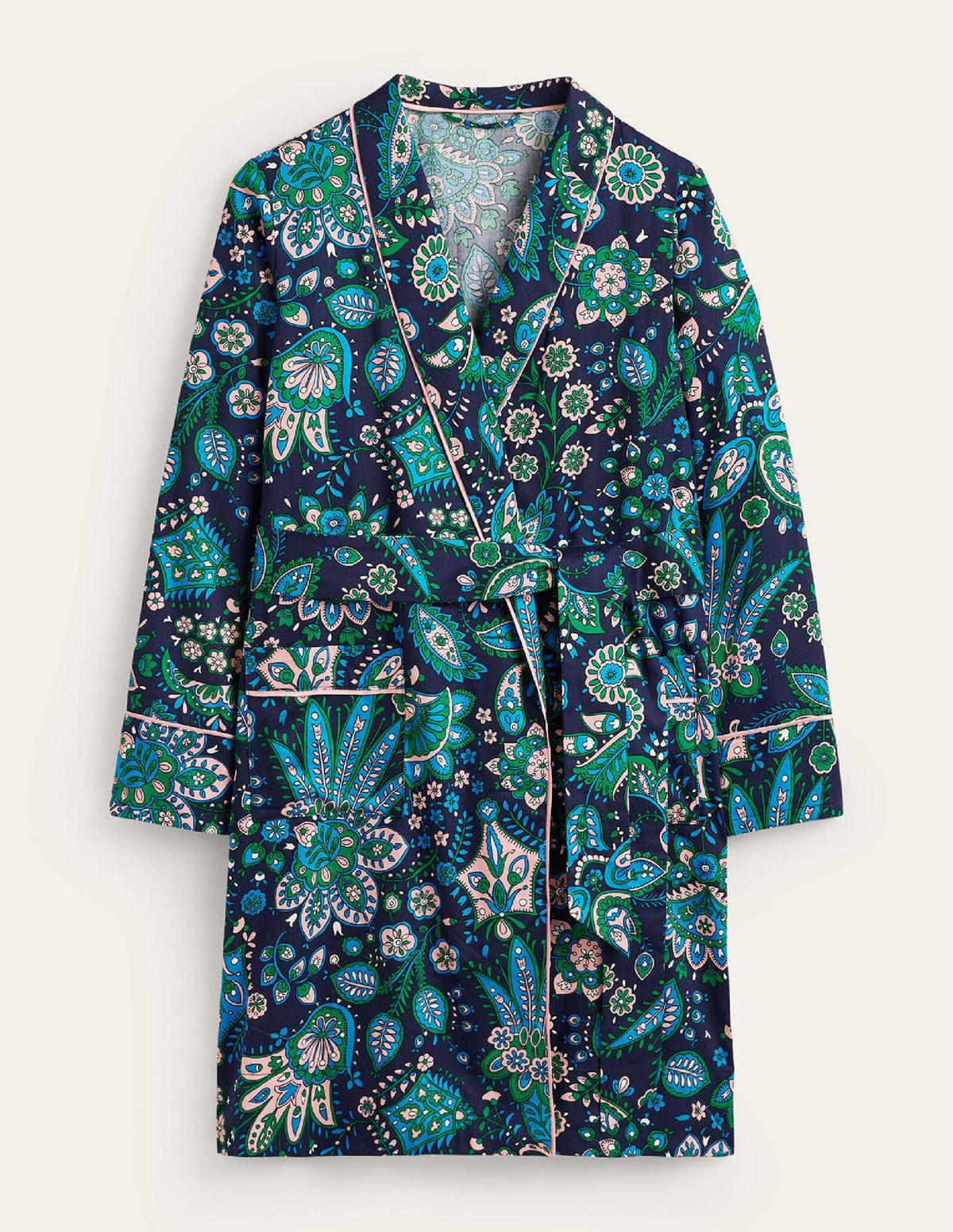 Robe de chambre en satinette de coton-Multi, motif Azalea Bloom - Image 5