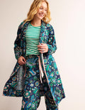 Robe de chambre en satinette de coton-Multi, motif Azalea Bloom