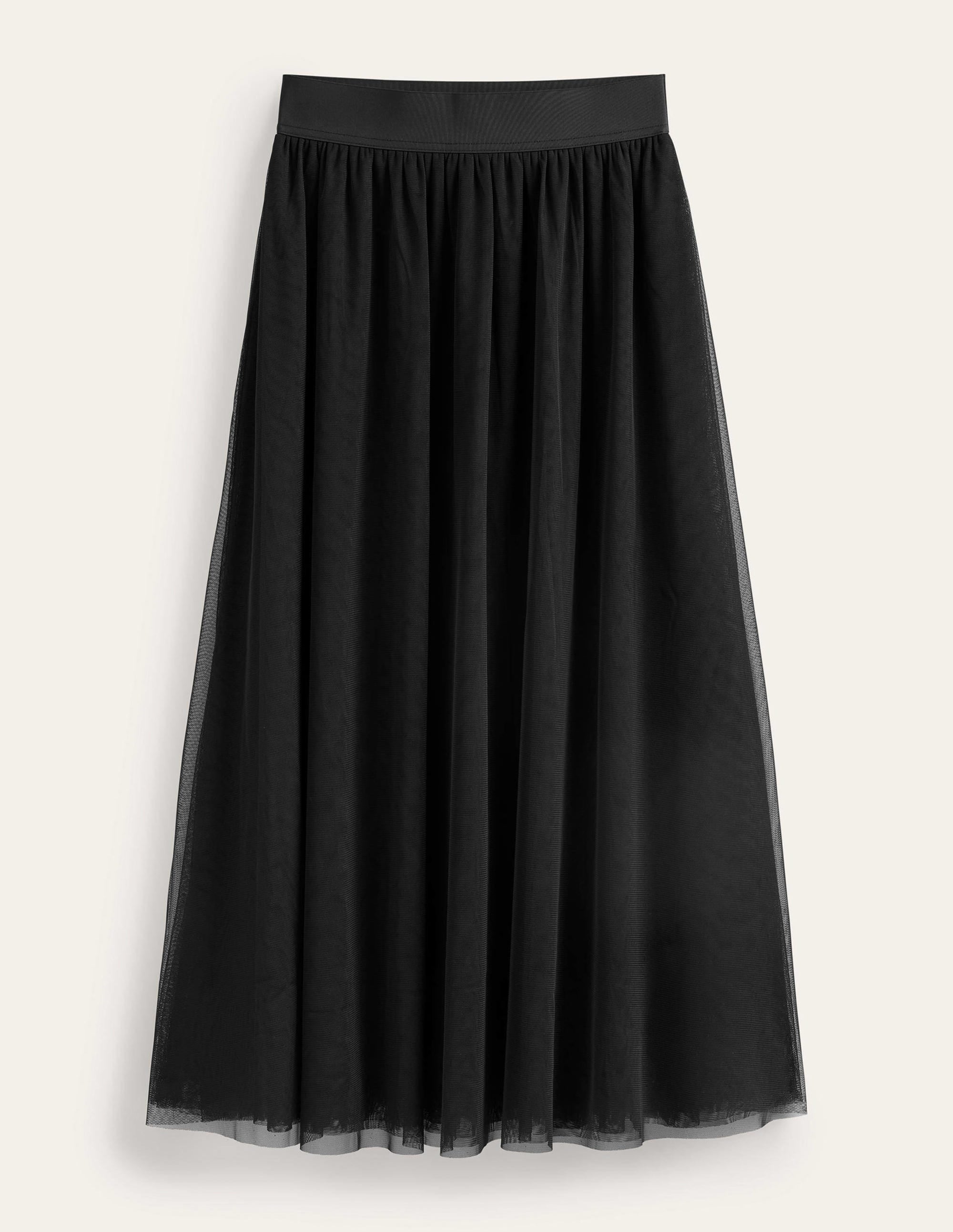 Jupe midi corolle en tulle-Noir - Image 5