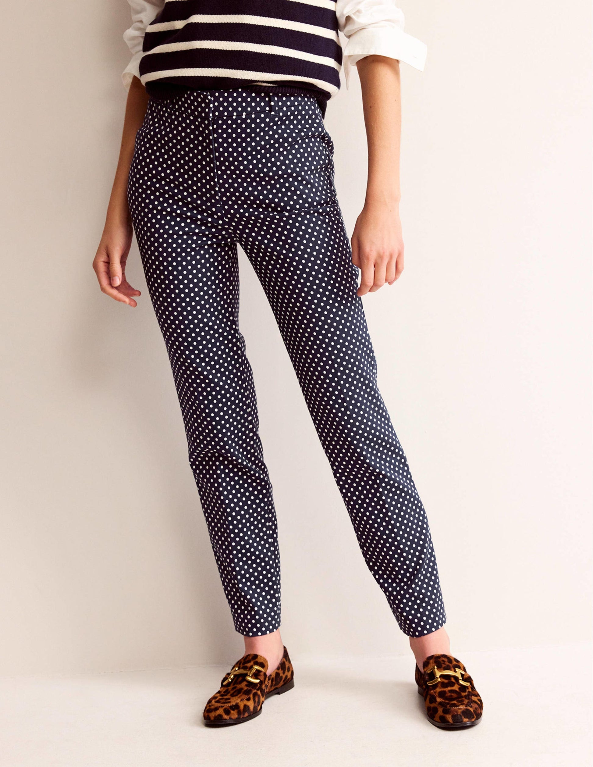 Highgate Hose mit Muster-Französisches Marineblau, Pünktchen-4
