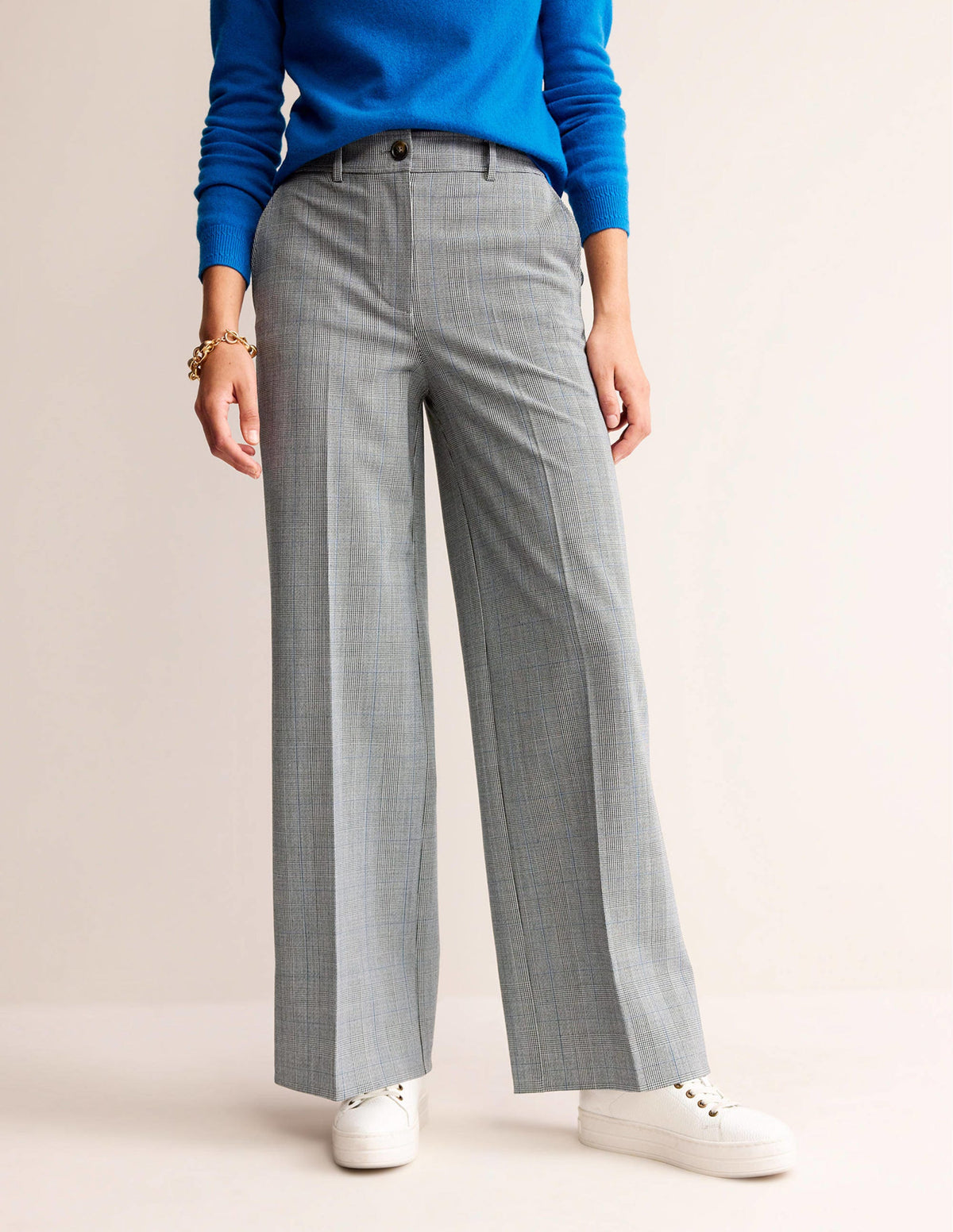 Westbourne Hose aus Wolltwill-Naturweiß, Anthrazit und Blau-Pulver - Image 4
