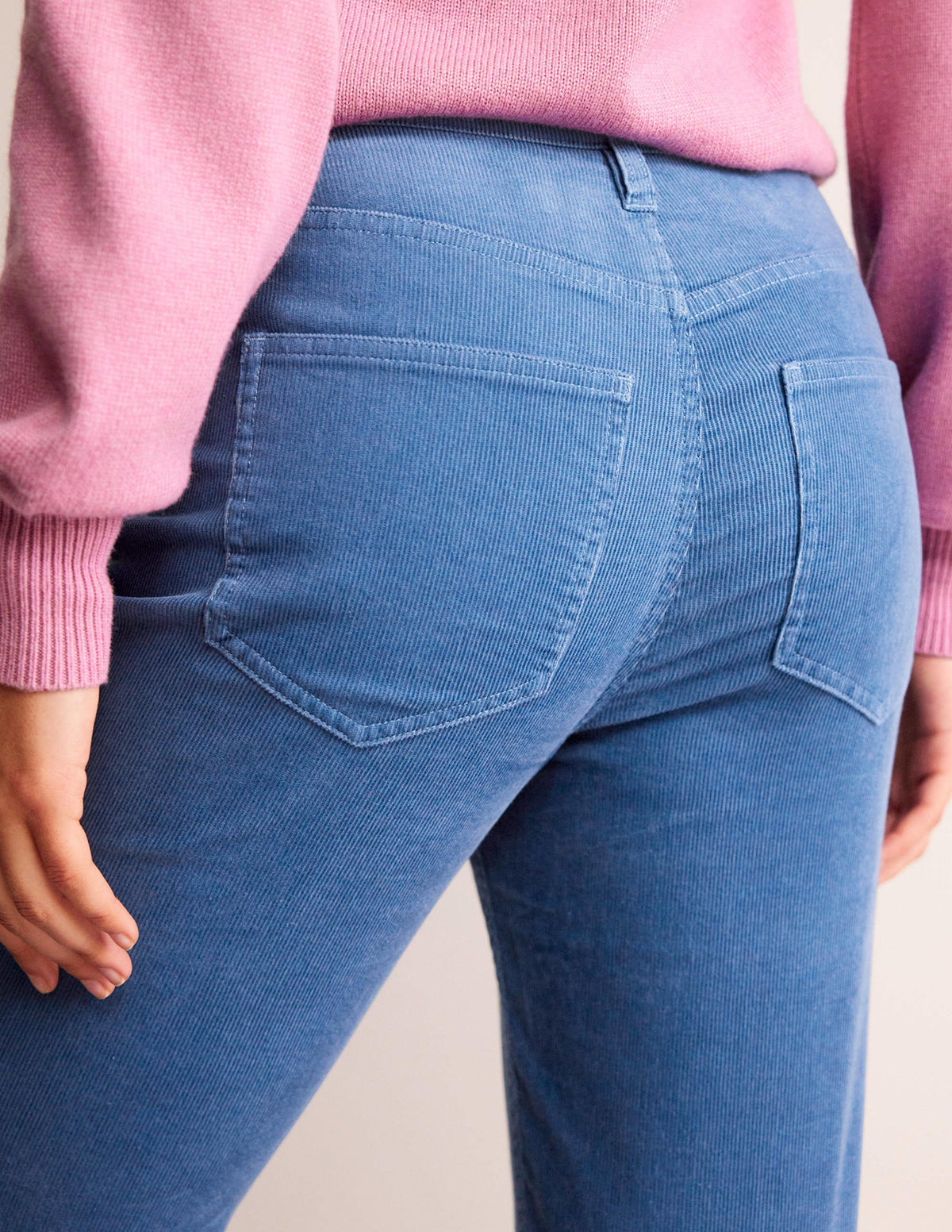 5 Pocket Cord Slim Jeans-Azure - Image 2