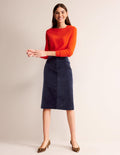 Margot Midirock aus Samt-Marineblau