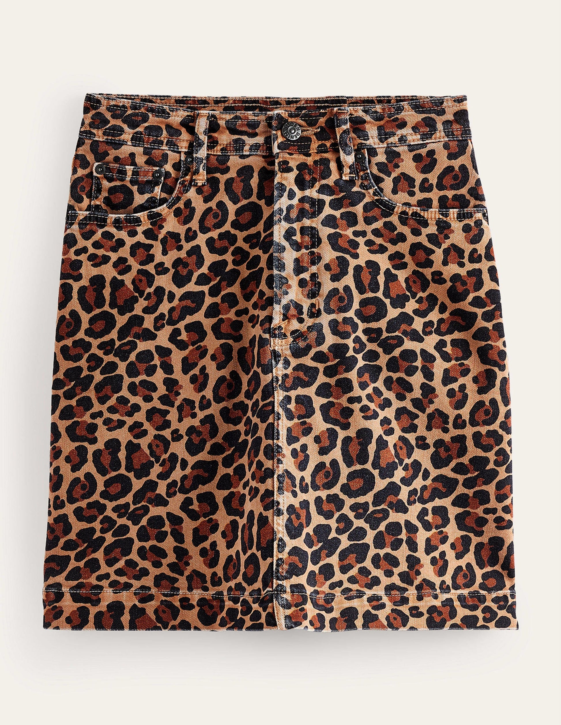Nell Minirock mit Muster-Kamelbraun, Gepard Pop-5