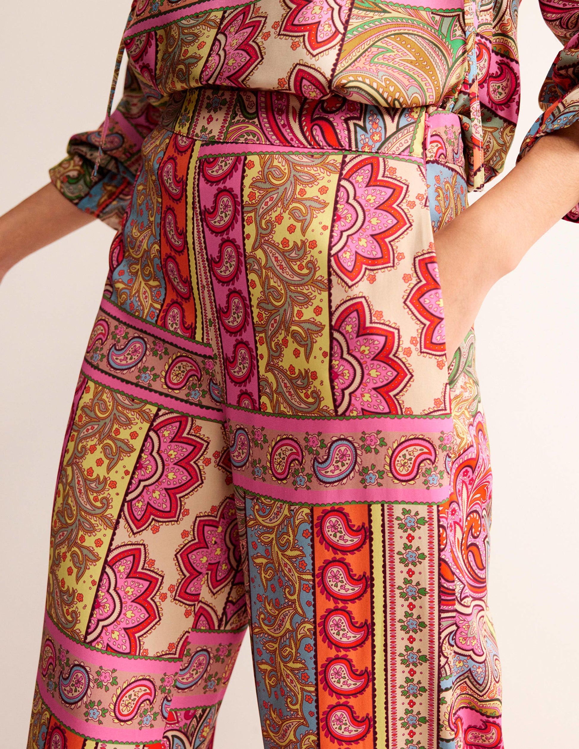 Fluid Wide-Leg Trousers-Multi, Patchwork-2