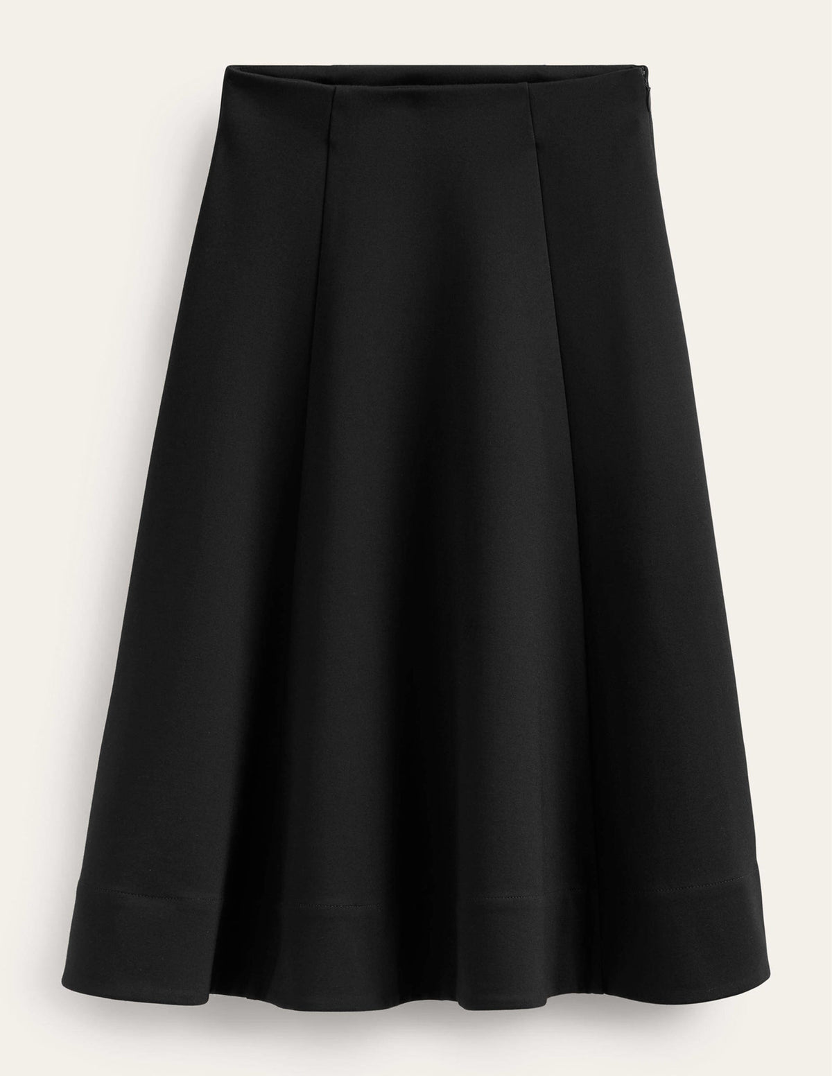 Flippiger Midirock aus Jersey-Schwarz-5