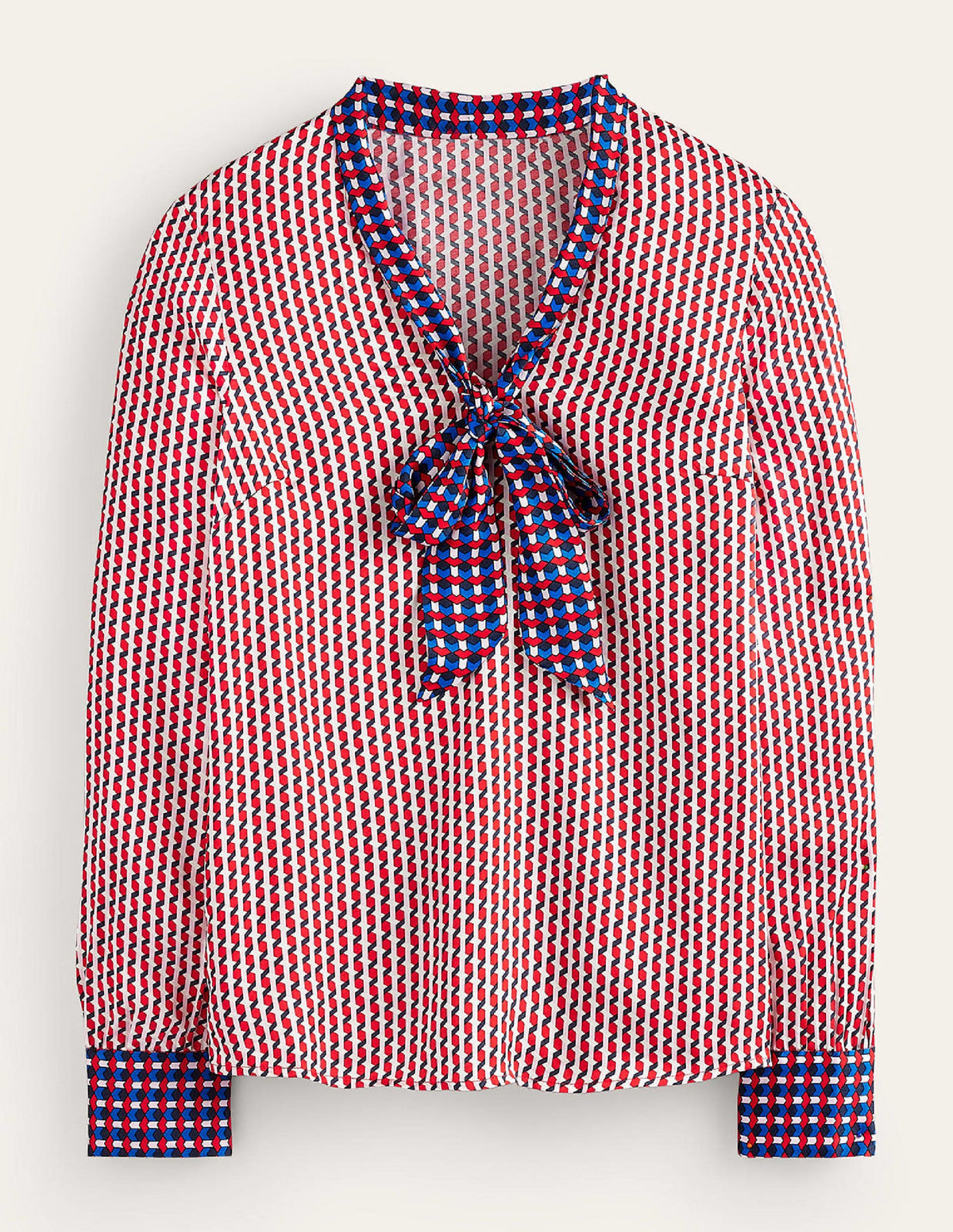Weiche Bluse mit Schleife vorne-Pepperoni, Geo Daze-7