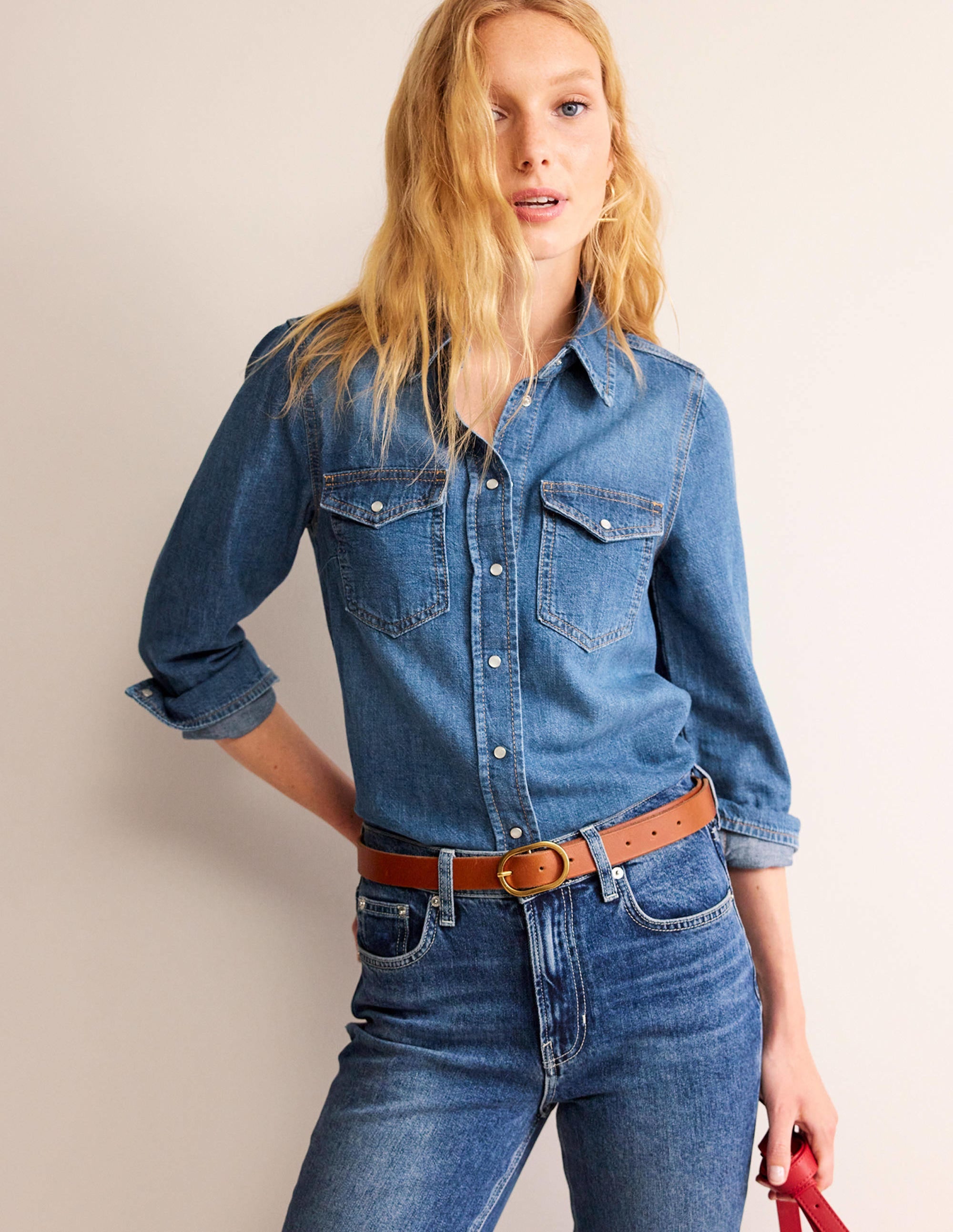 Gerade geschnittener Jeansrock-Denim - Image 4