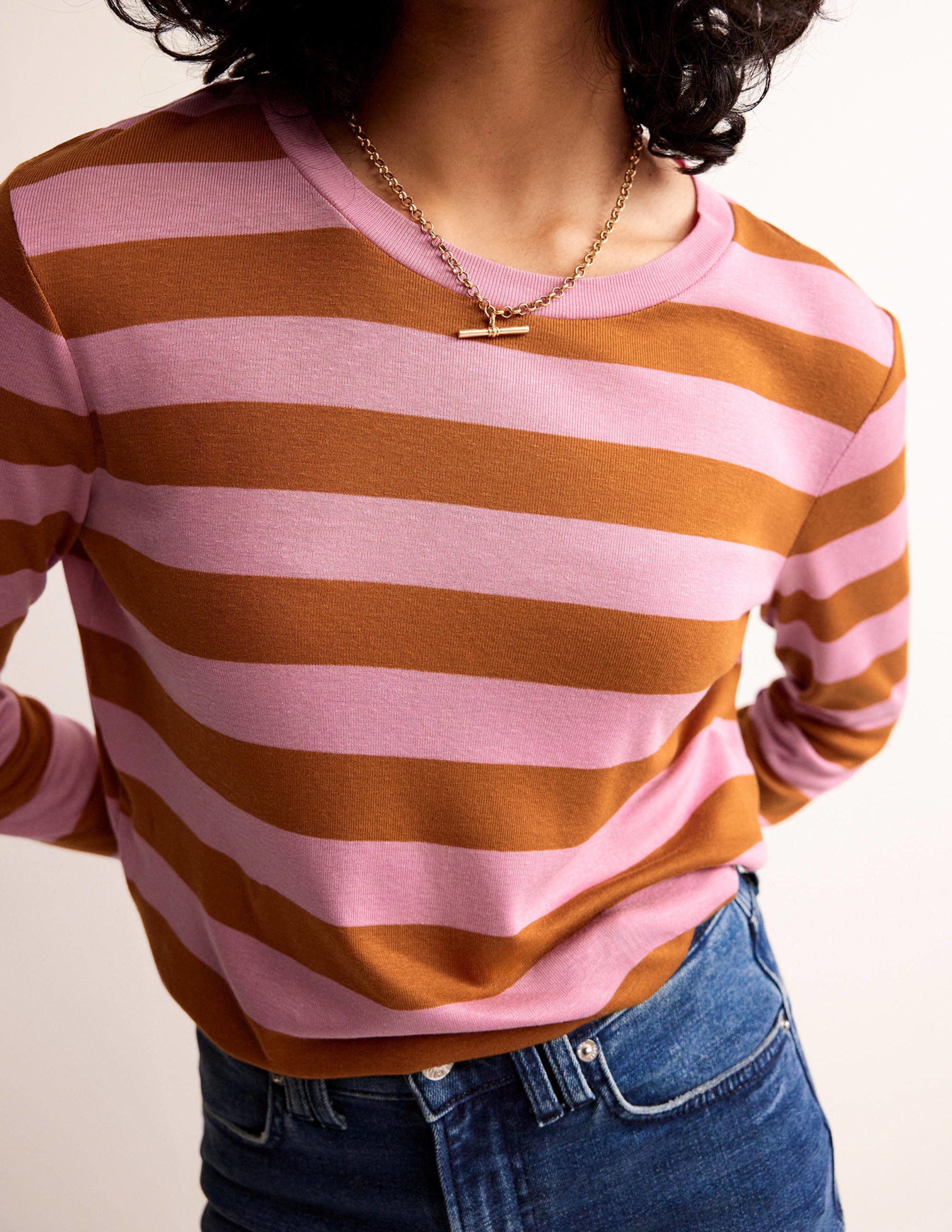 Tamsin langärmeliges Oberteil-Pink, Camel - Image 2
