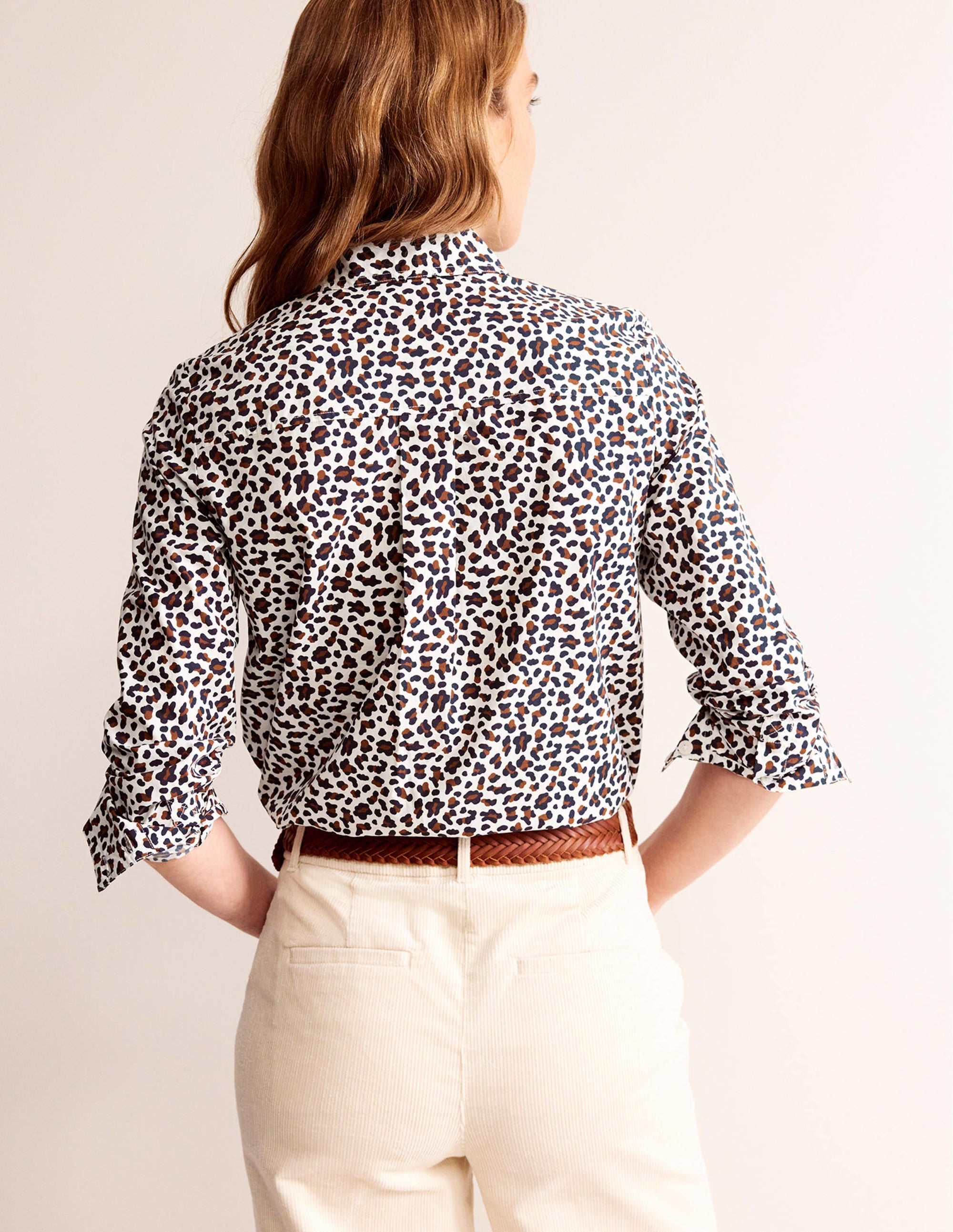 Sienna Baumwollhemd-Cognac, Leopardenmuster - Image 3