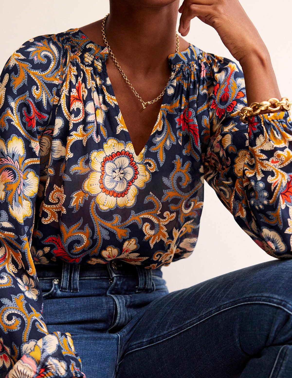 Top Grace-Multi, motif Botanic Lawn - Image 2