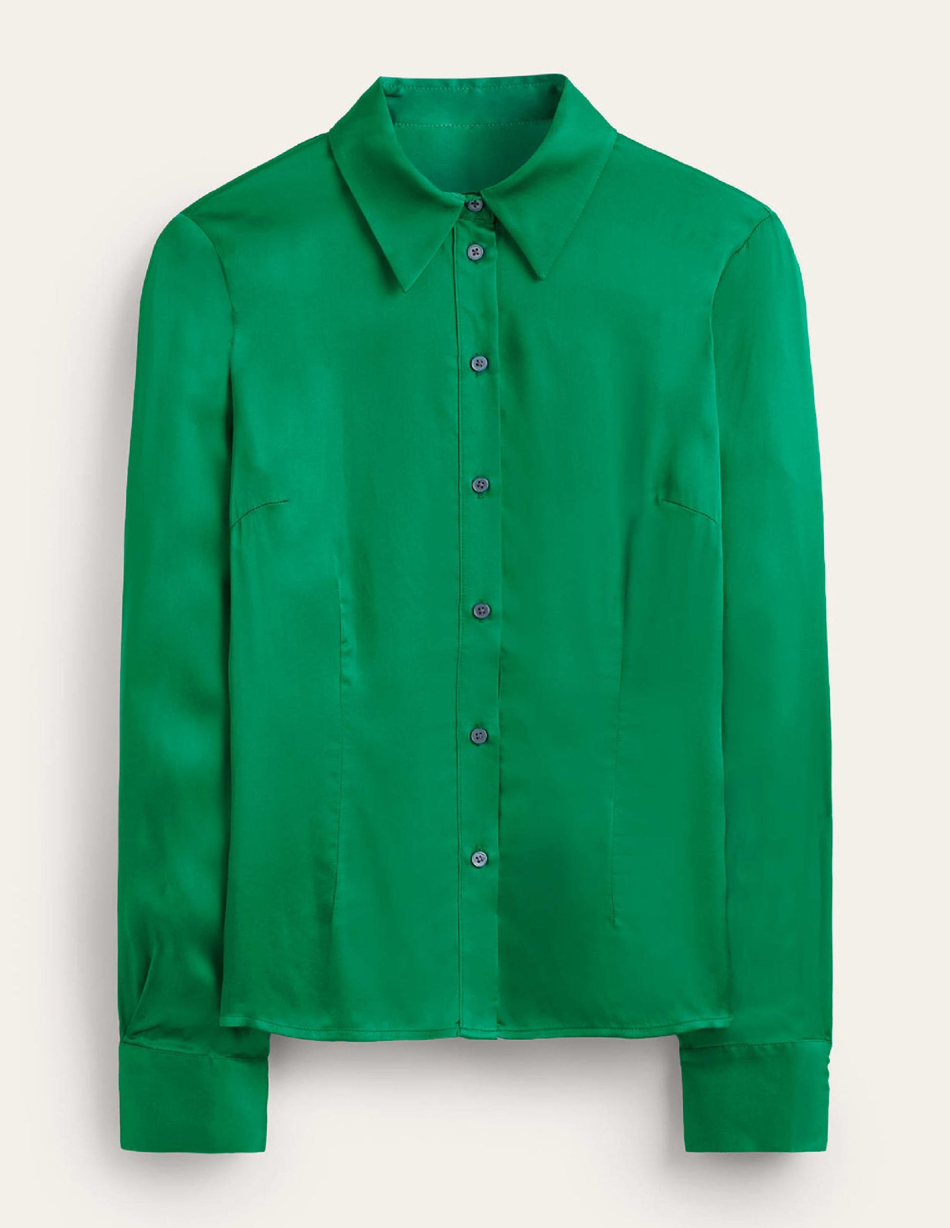 Chemise Saskia en satin-Vert viridian-5