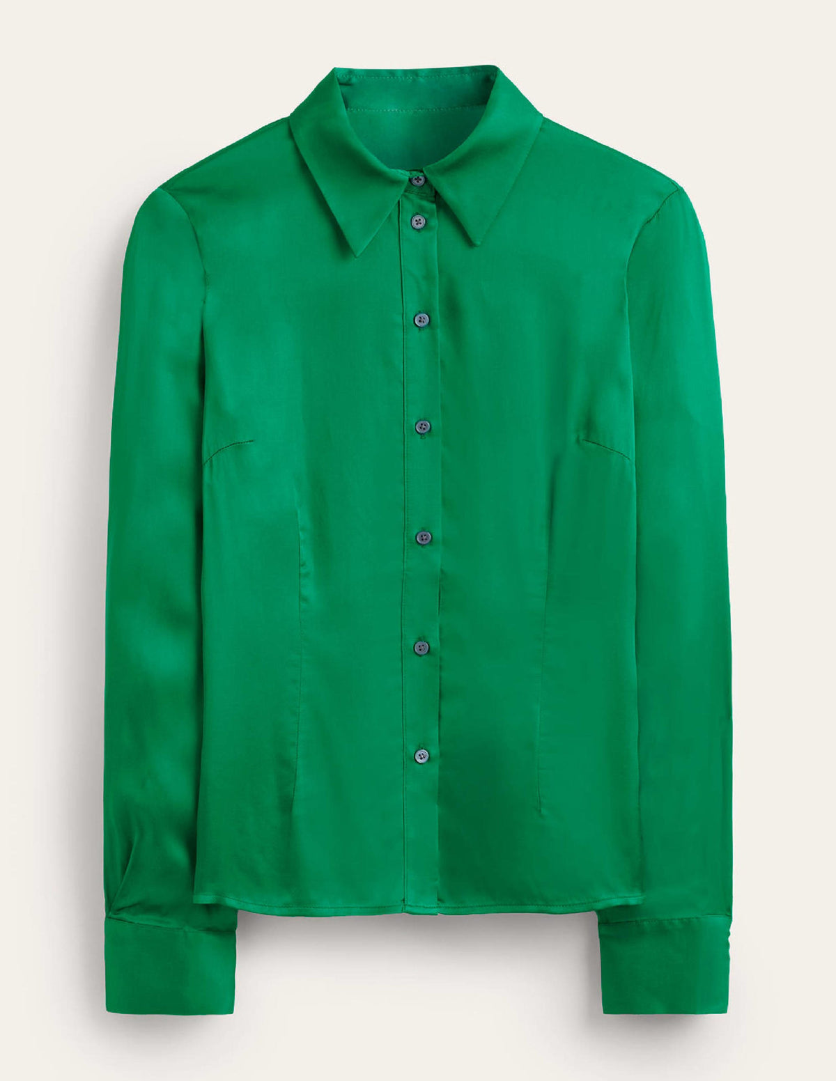 Chemise Saskia en satin-Vert viridian - Image 5