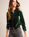 Sienna Velvet Shirt-Chatsworth Green