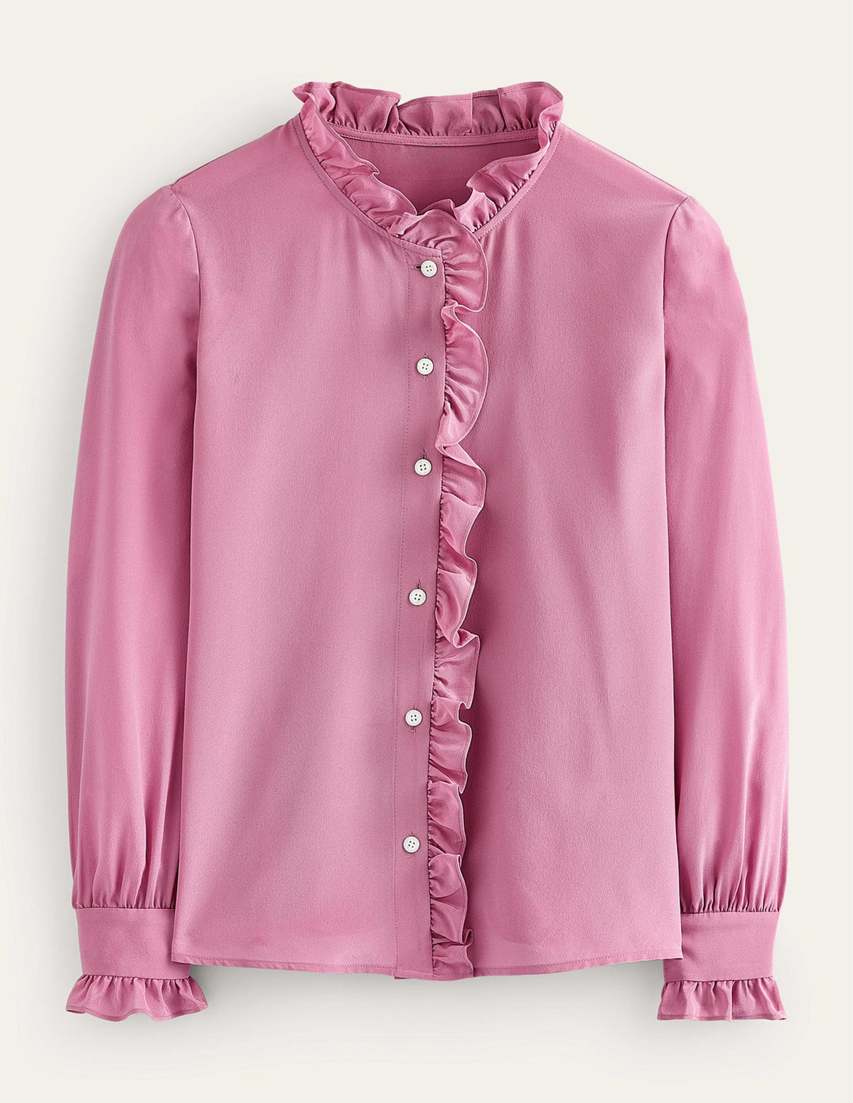 Seidenbluse mit Rüschenkragen-Erdbeer-Sorbet-6
