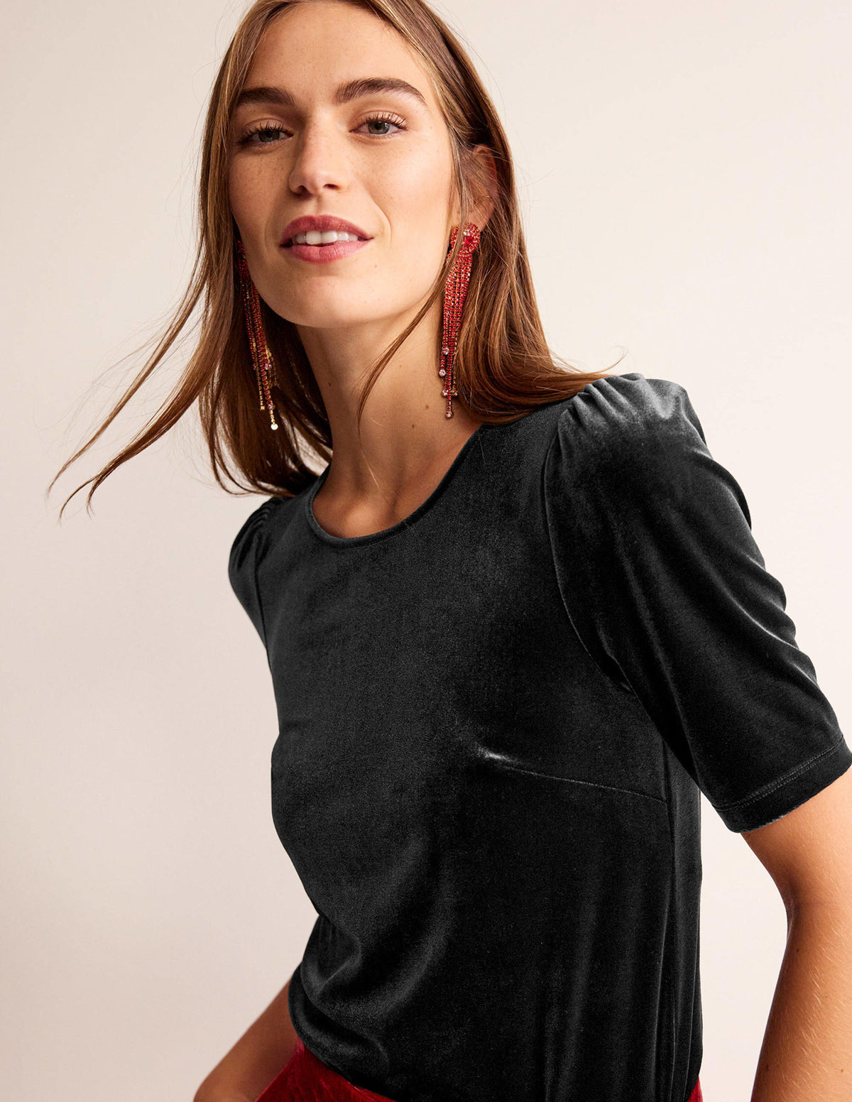 Party-T-Shirt aus Samt-Schwarz-2
