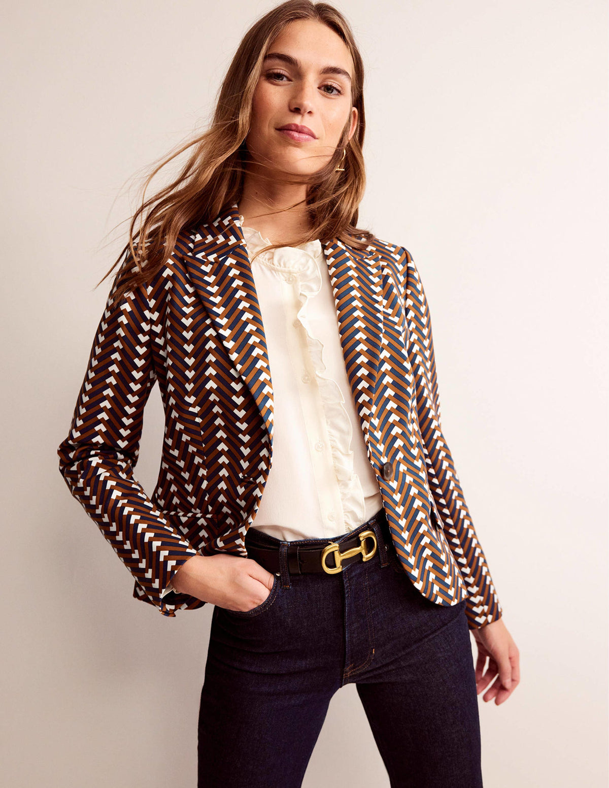 Der Canonbury Blazer mit Muster-Kürbis, Chevron Geo-1