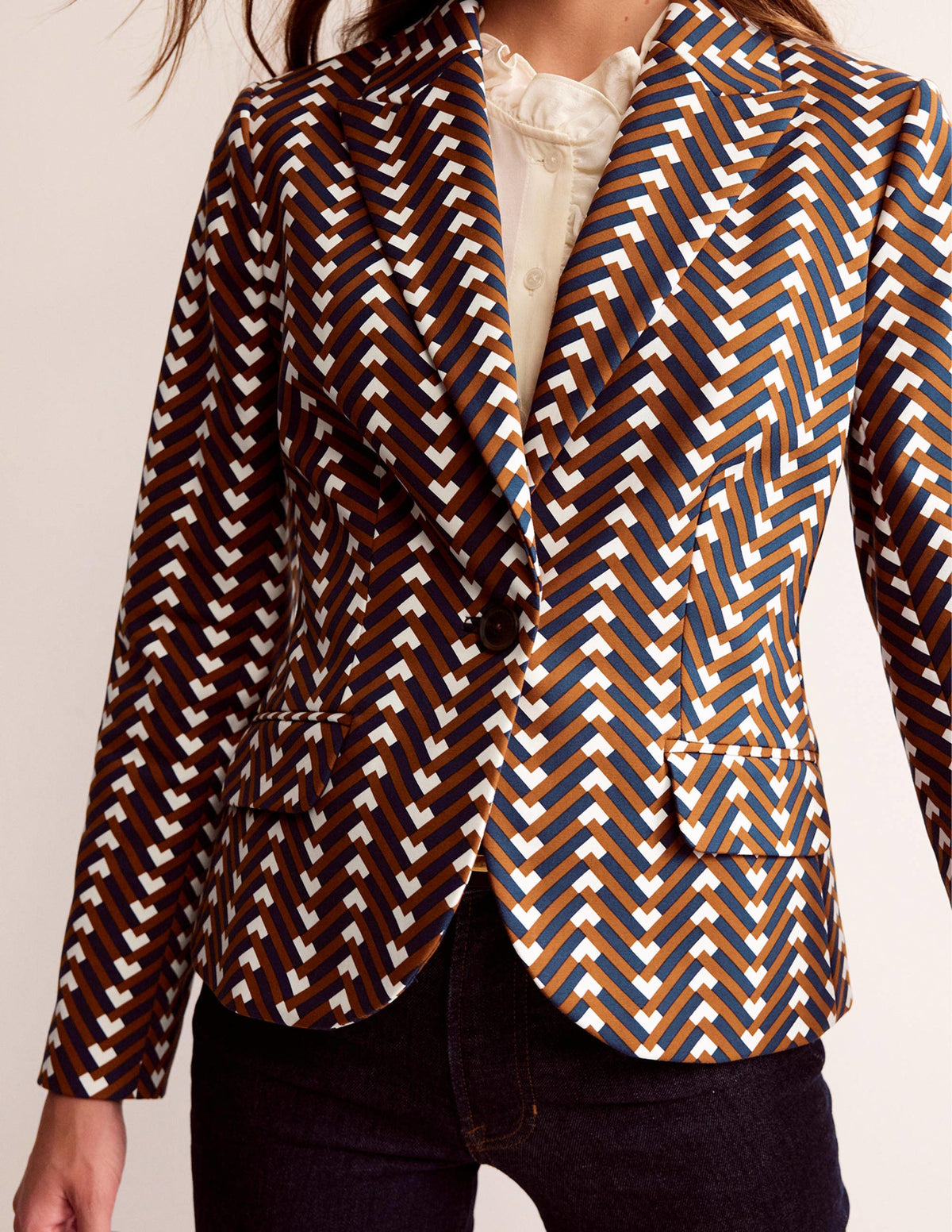 Der Canonbury Blazer mit Muster-Kürbis, Chevron Geo-2