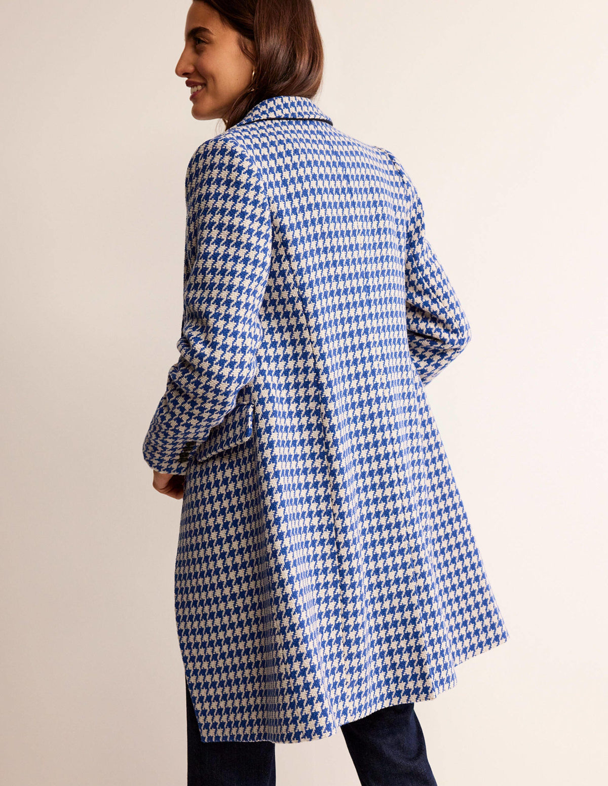 Manteau Canterbury Interest-Pied-de-poule bleu et ivoire - Image 3