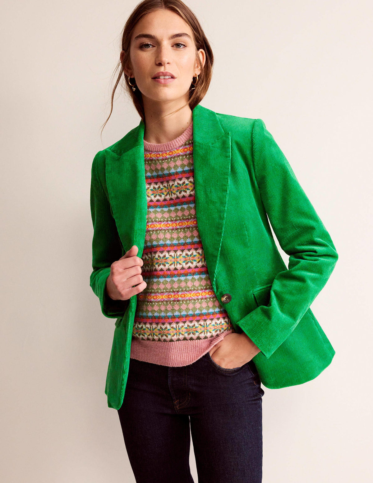 The Marylebone Cord-Blazer-Highland-Grün-1