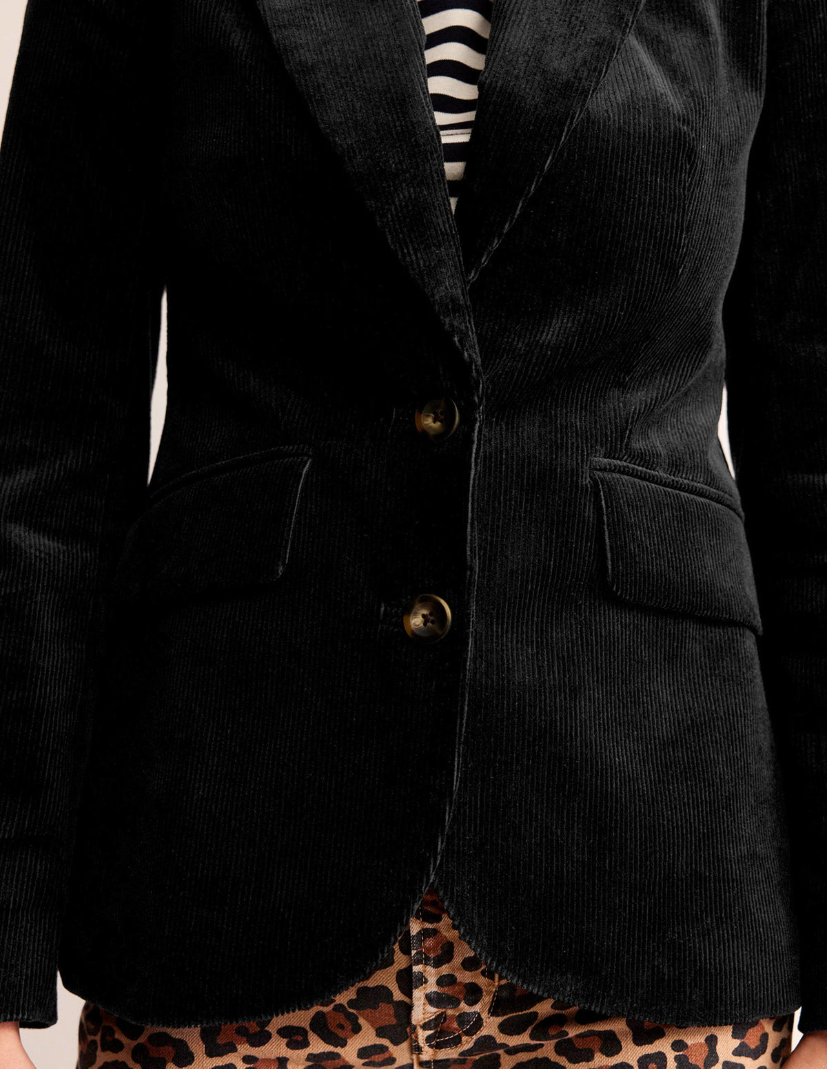 Marylebone Cord Blazer-Black - Image 2